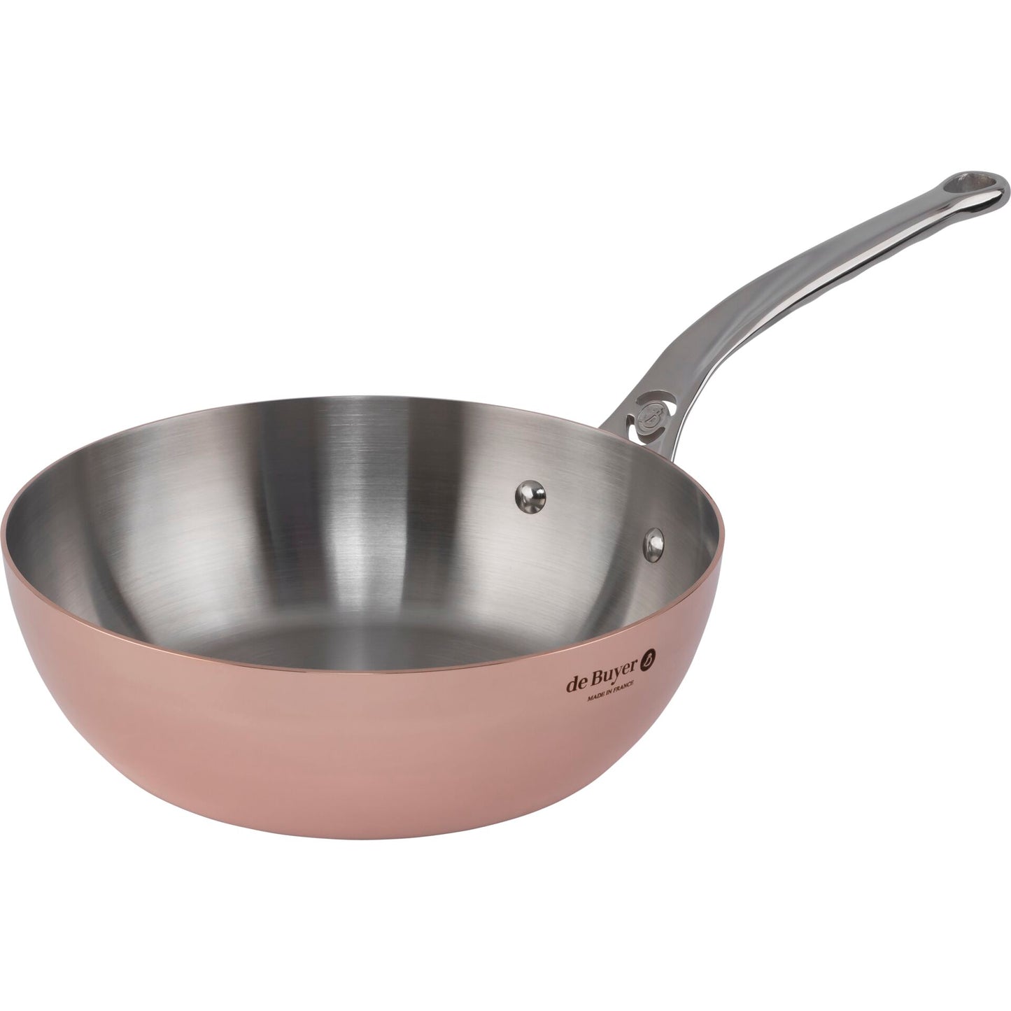 De Buyer Prima Matera Sauté Pan Copper/Steel 24cm curved induc.