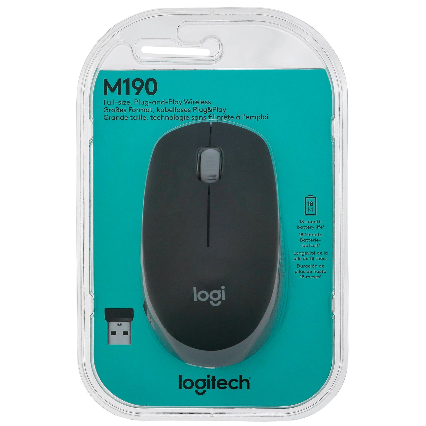 Logitech M190 grey cordless Mouse