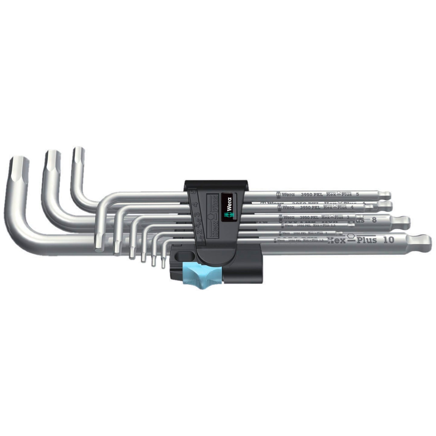 Wera 3950/9 Hex-Plus Stainless 1 L-key set, metric, stainless