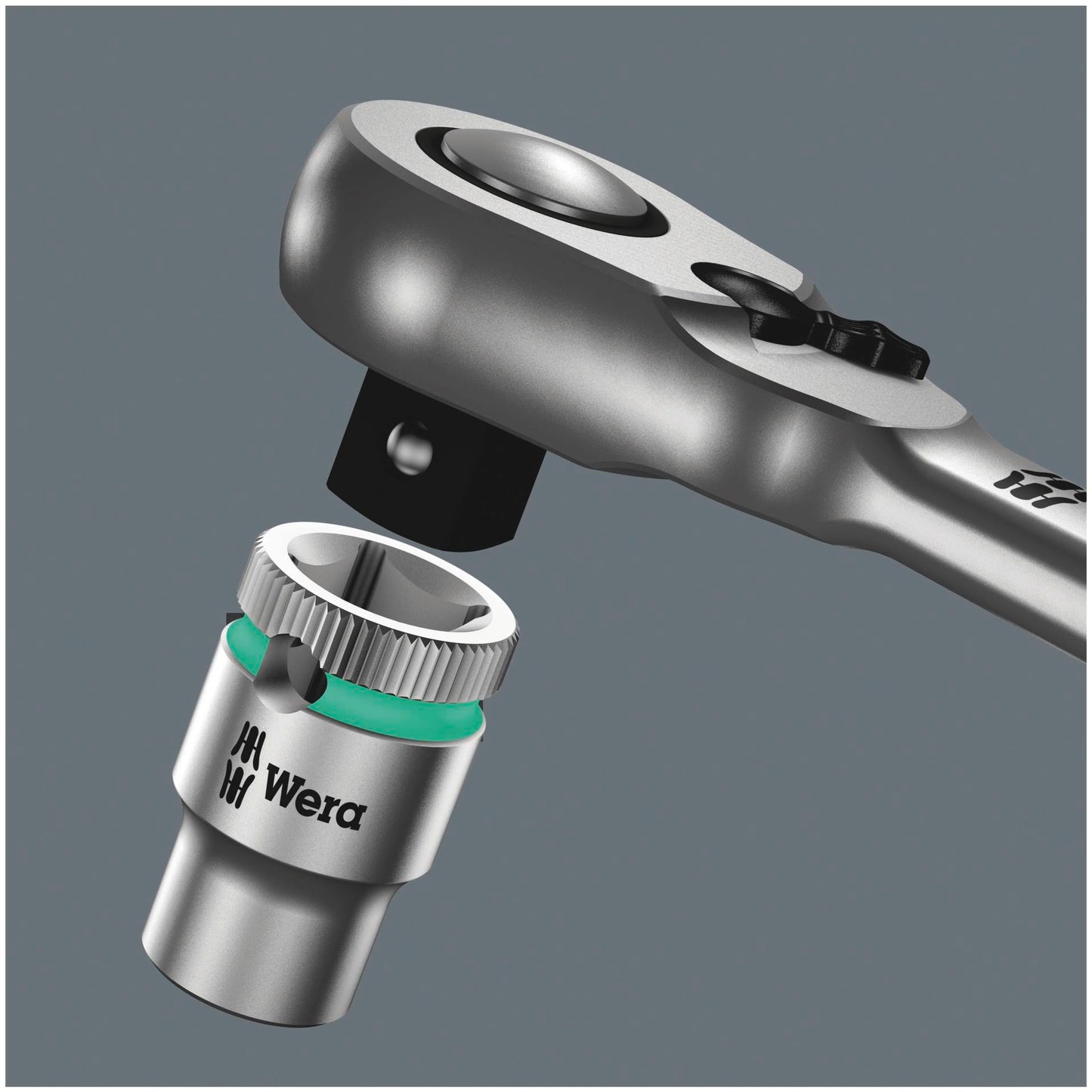 Wera 8004 B Zyklop metal ratchet m. Umschalthebel w. 3/8 -Antri