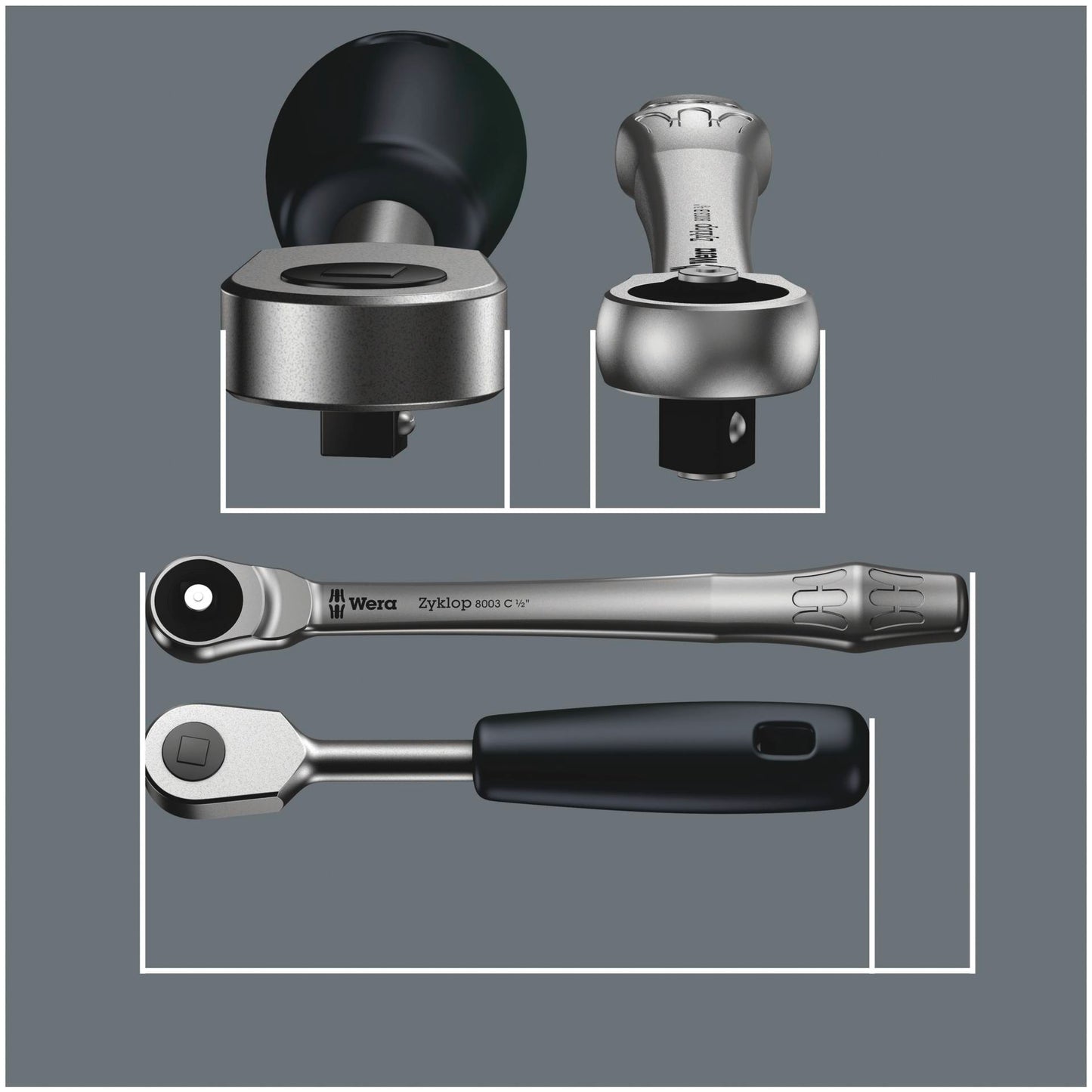 Wera 8100 SA 10 Zyklop Metal Ratchet Push Through 1/4 imperi