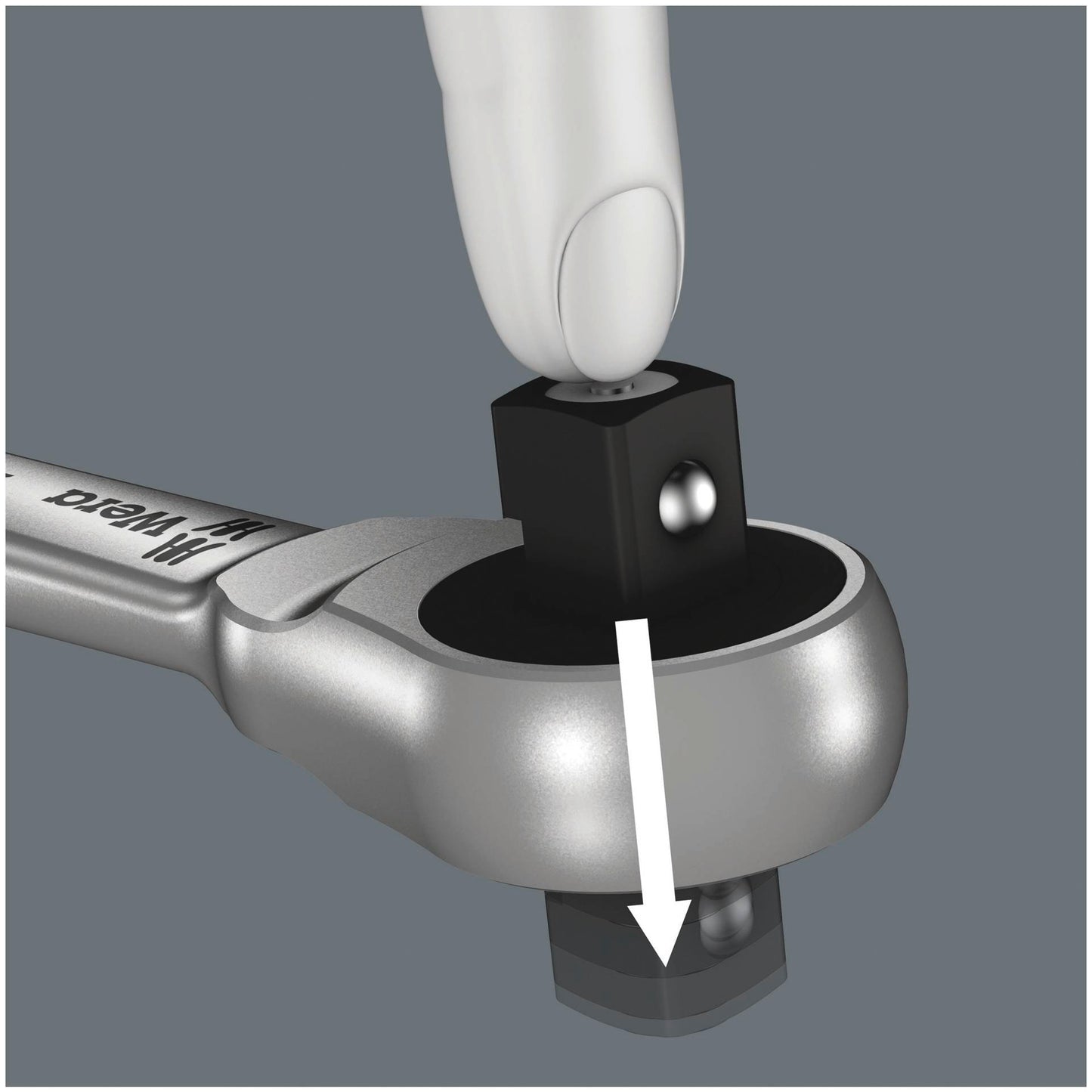 Wera 8100 SA 10 Zyklop Metal Ratchet Push Through 1/4 imperi