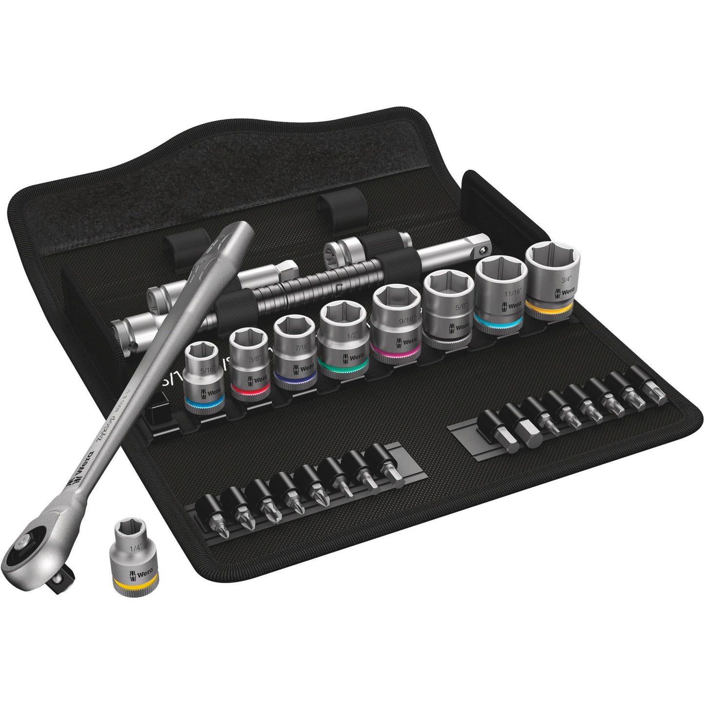 Wera 8100 SB 10 Zyklop Ratchet Set Push Through 3/8 imperial