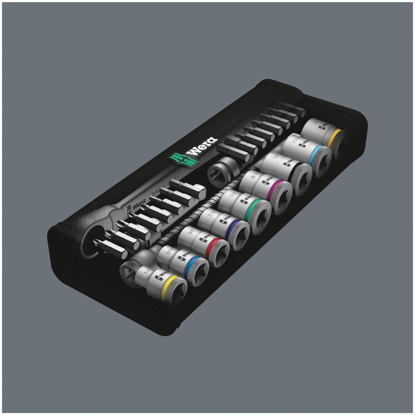 Wera 8100 SB 10 Zyklop Ratchet Set Push Through 3/8 imperial