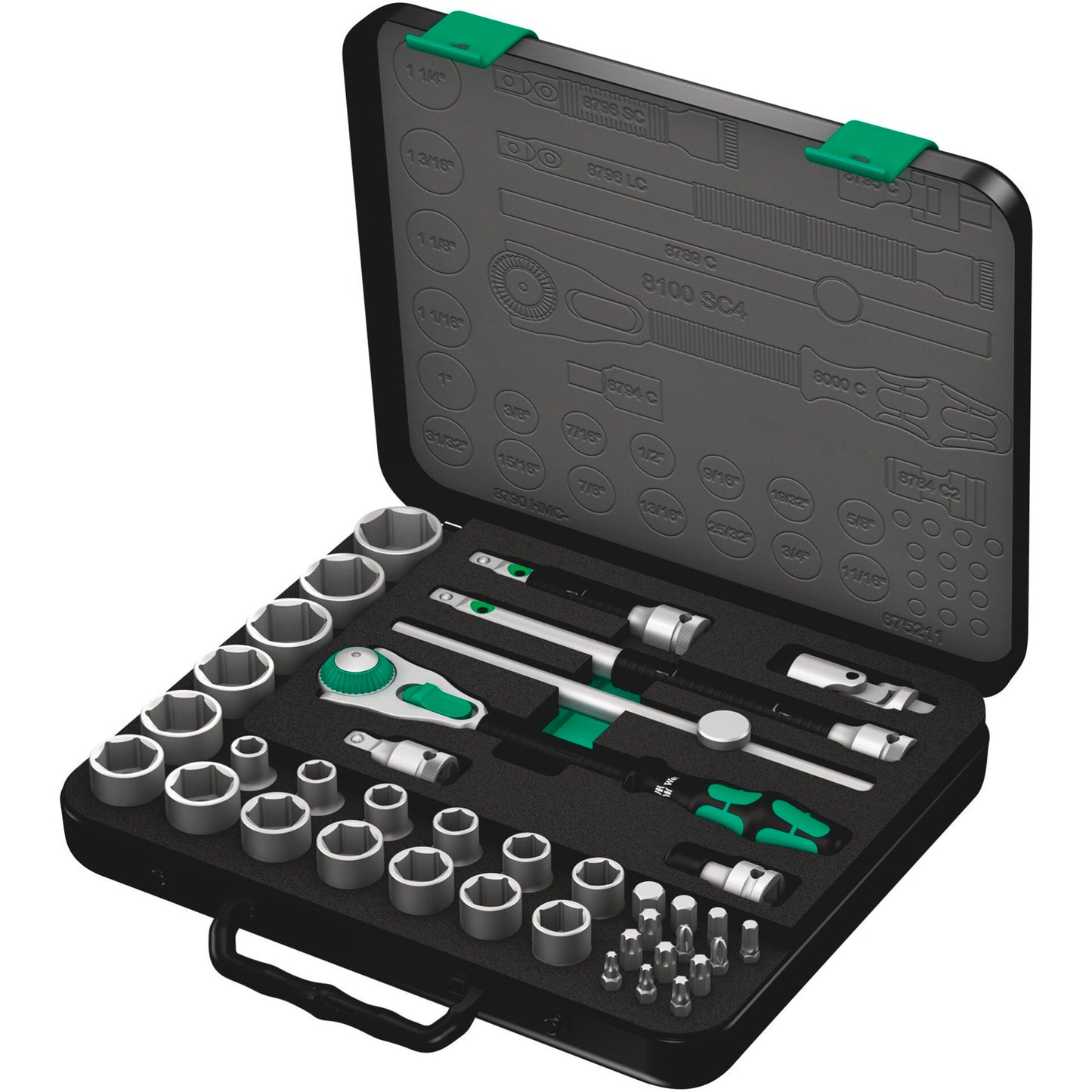 Wera 8100 SC 4 Zyklop Speed Ratchet Set 1/2 Drive imperial