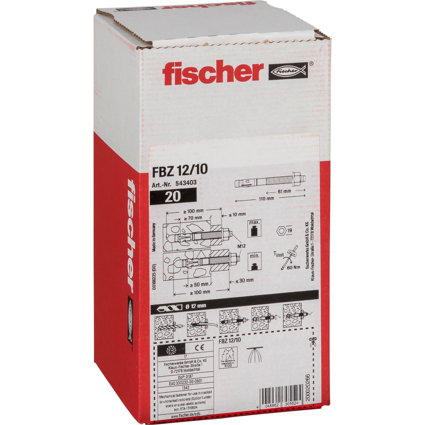 Fischer Bolt Anchor FBZ 12/10 20 pcs.