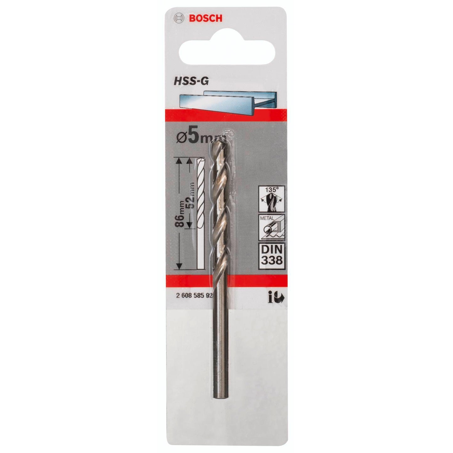 Bosch Metal Drill Bits HSS-G 5,0x52x86mm