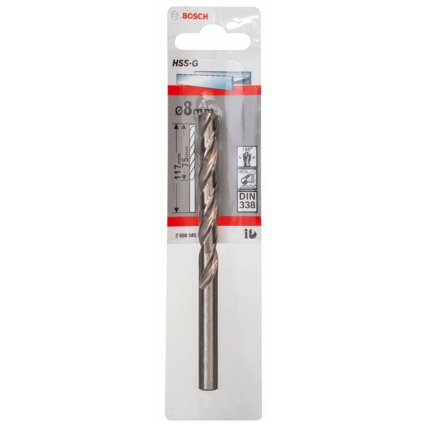 Bosch 1 Metal Drill Bits HSS-G 8,0x75x117mm