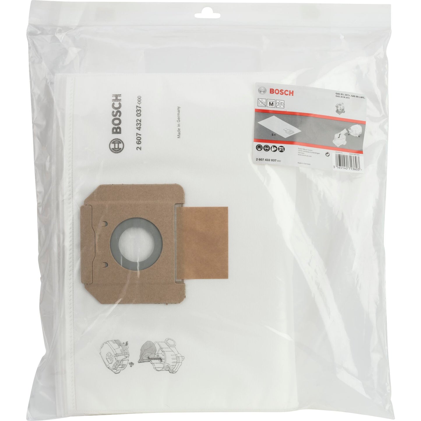 Bosch 5 pcs Fleece Filter Bags GAS 35