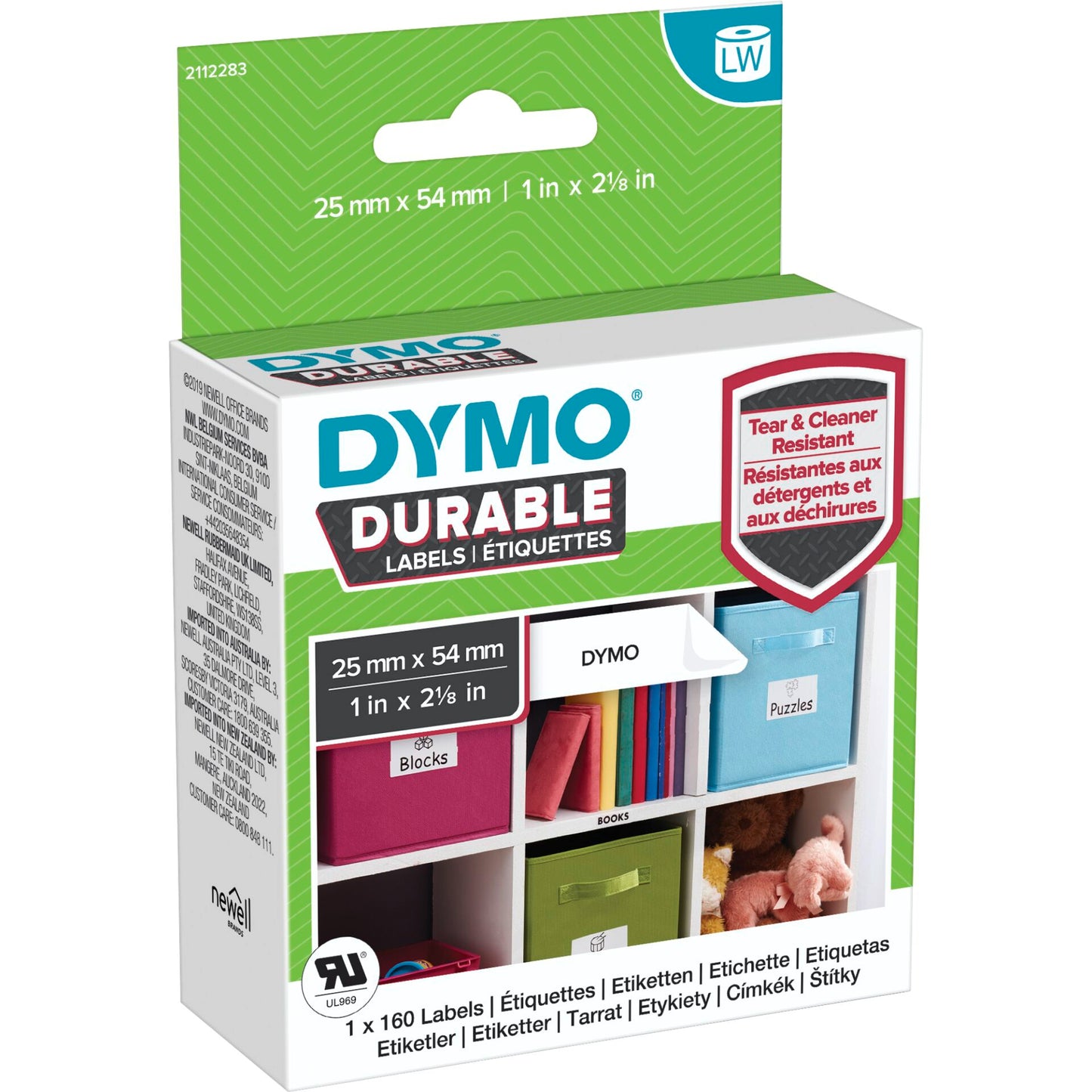 Dymo Durable Labels 25mm x 54mm white 1x 160 pcs.