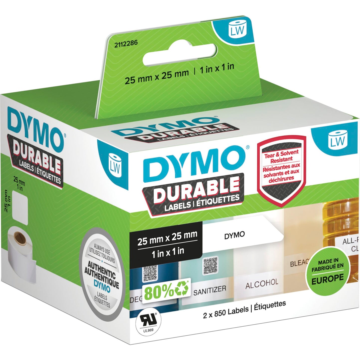 Dymo LW Durable Labels 25 x 25 mm 2x 850 pcs