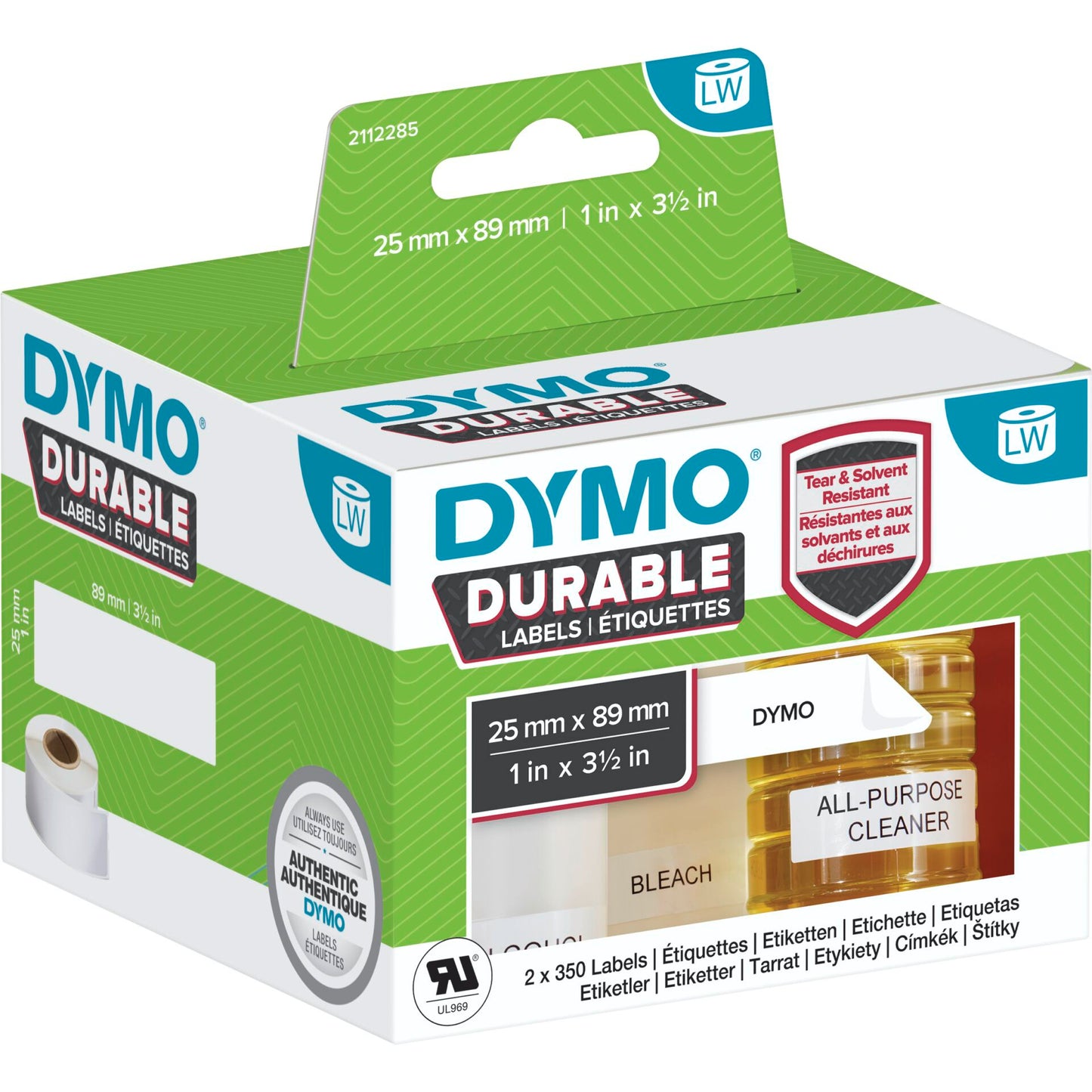 Dymo LW Durable 25 x 89 mm 2x 350 pcs