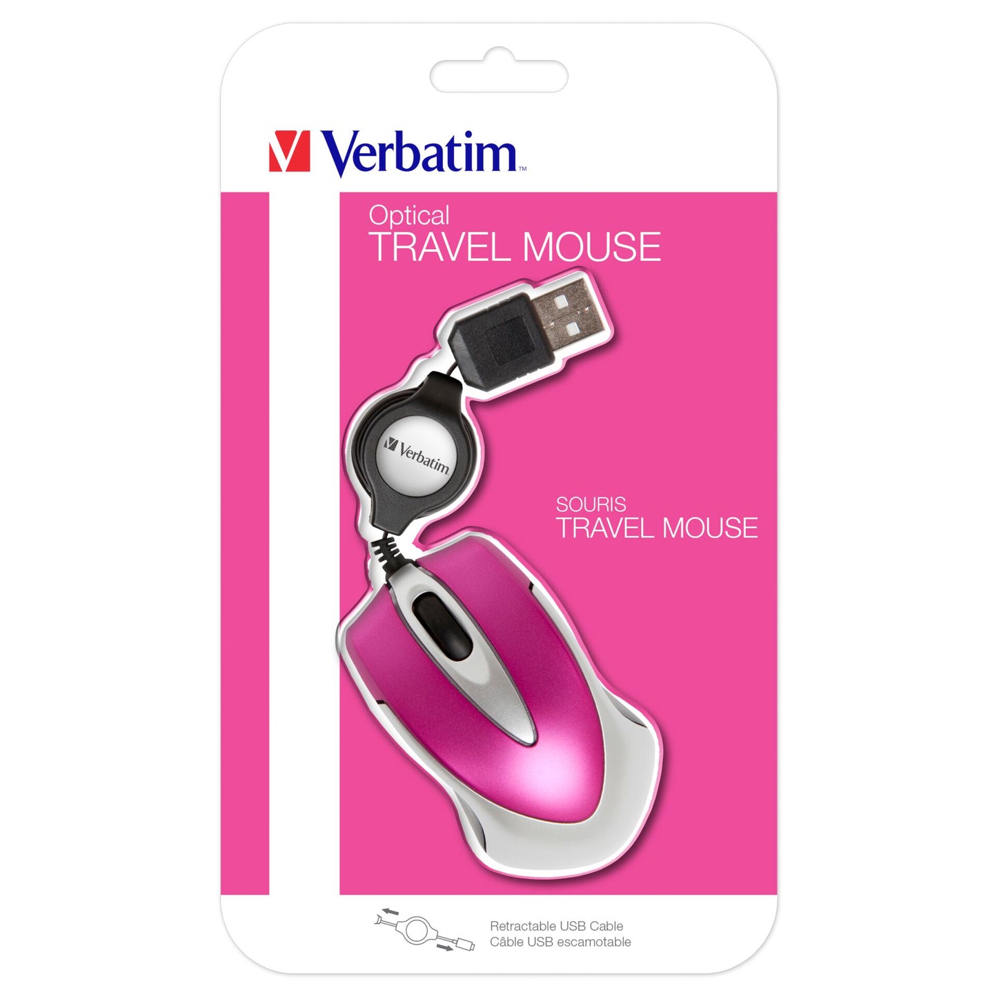 Verbatim Go Mini Optical Travel Mouse Hot Pink 49021