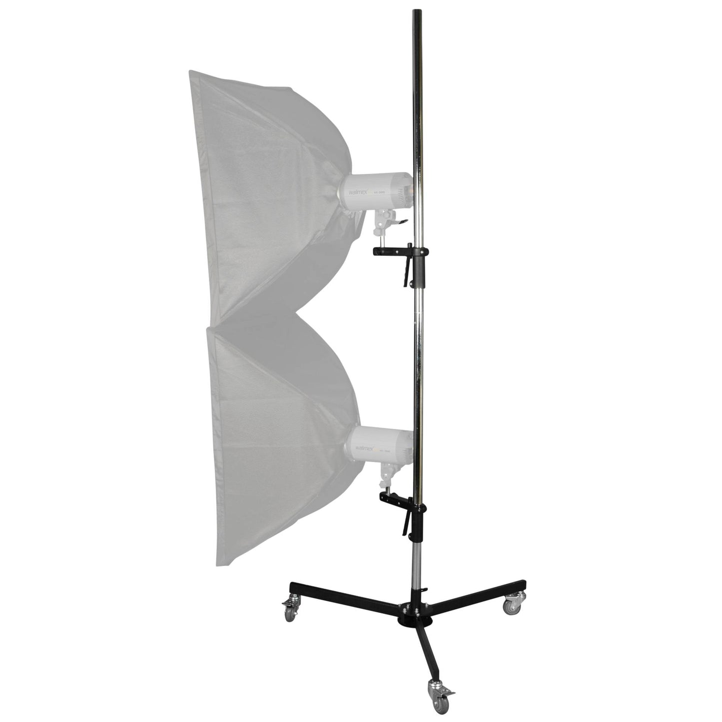 Walimex pro Wheeled Tripod,223cm with 2 Clamp Holders
