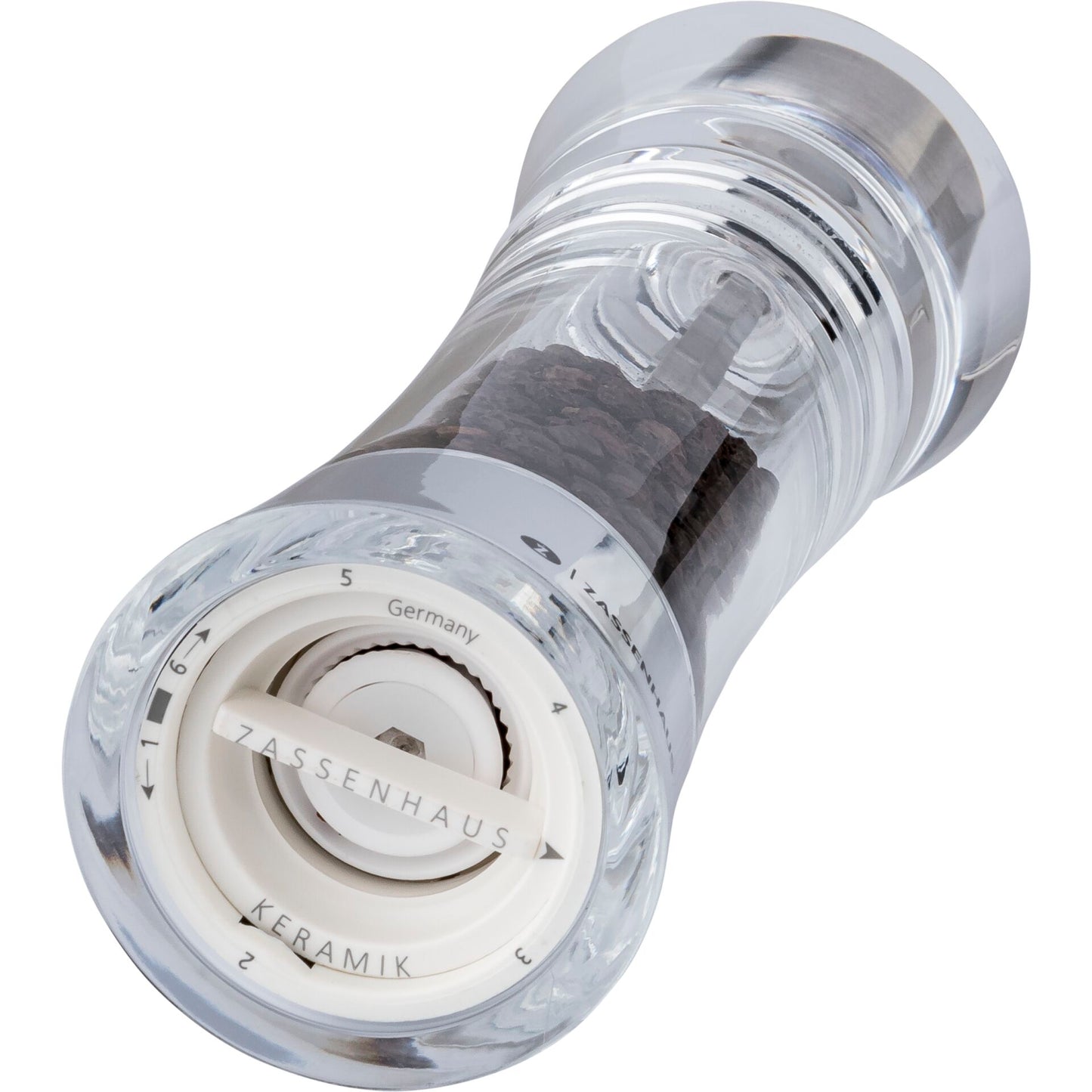 Zassenhaus pepper mill Aachen Acryl Glass, 18 cm
