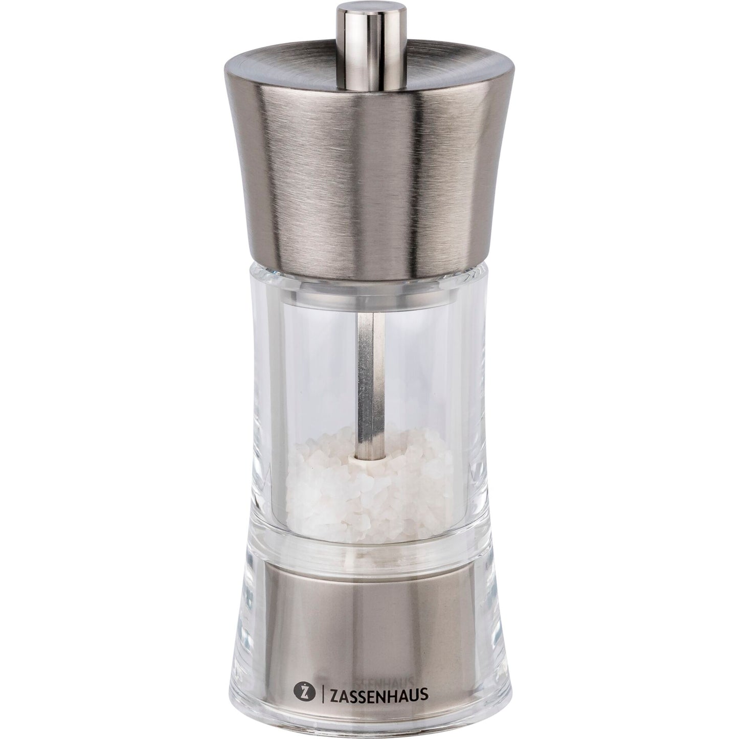 Zassenhaus salt mill Aachen Acrylic Glass/Inox 14 cm