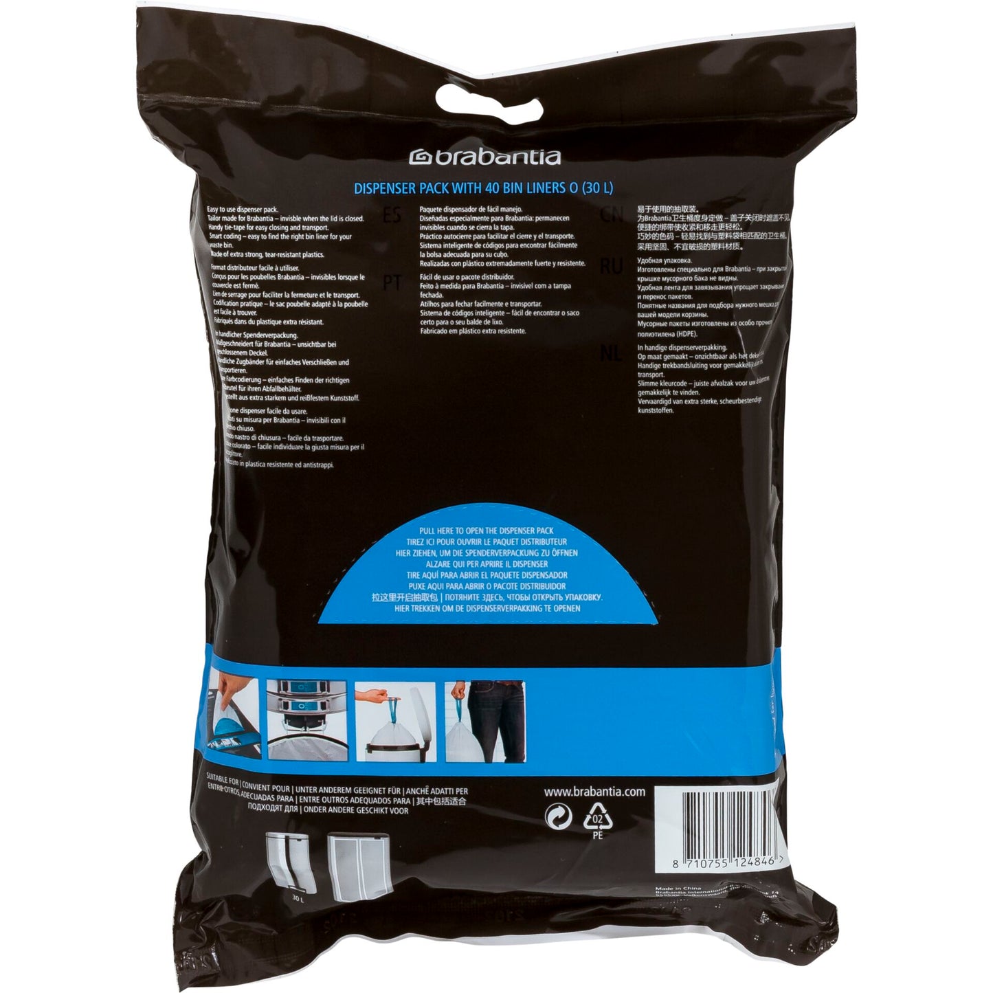 Brabantia PerfectFit Bin Liner Type O 30 L, 40 Bags