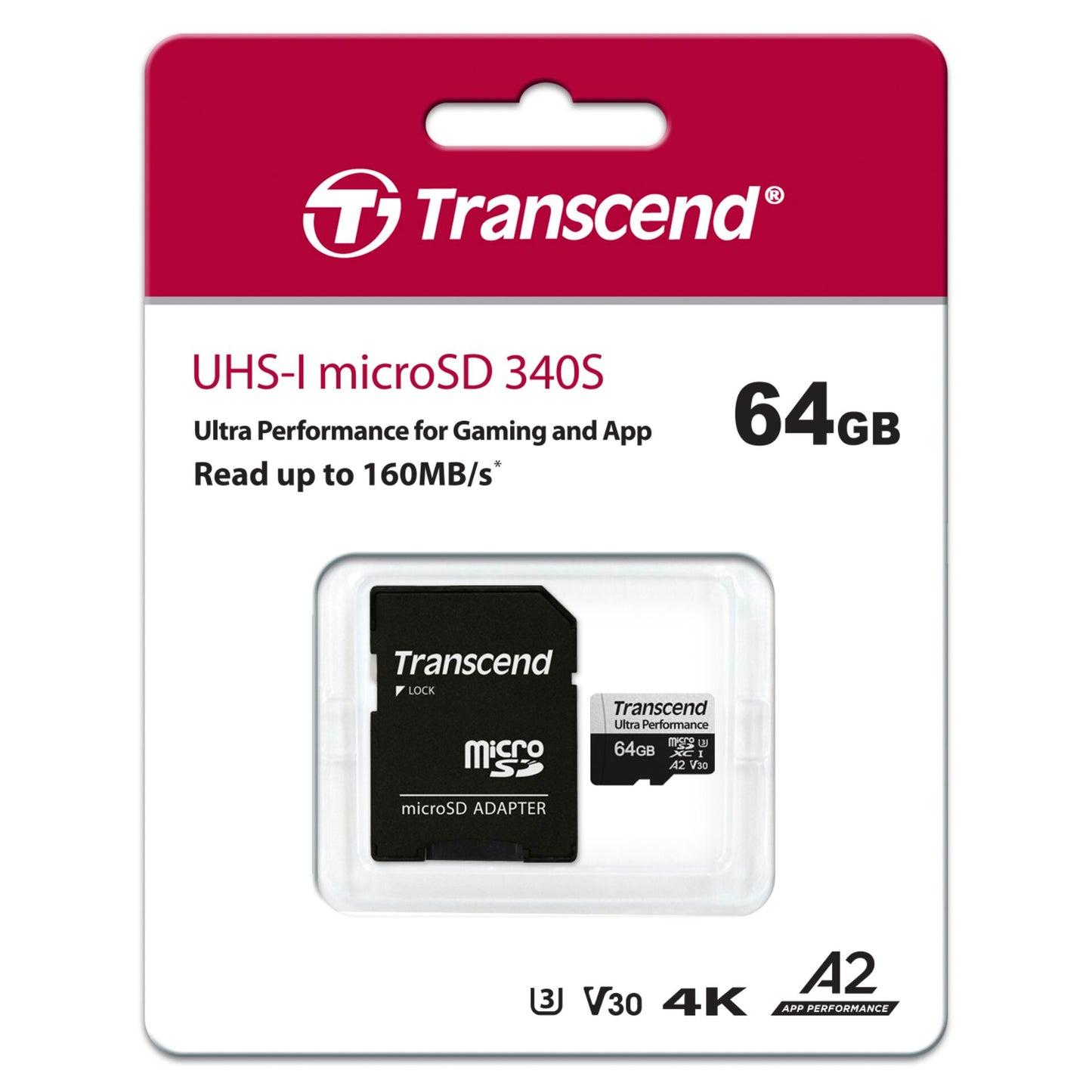 Transcend microSDXC 340S 64GB Class 10 UHS-I U3 A2
