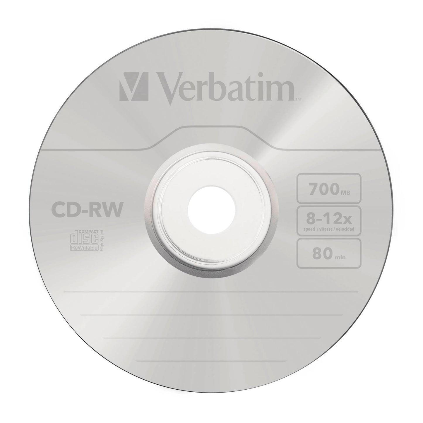 1x10 Verbatim CD-RW 80 / 700MB 10x Speed, Cakebox