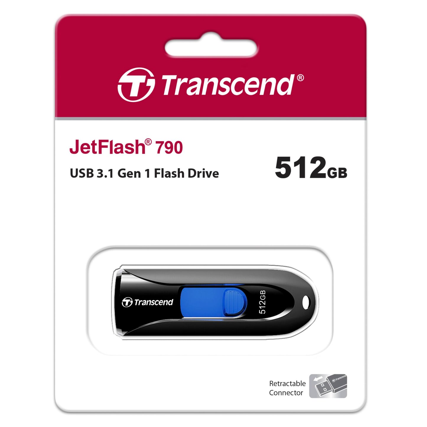 Transcend JetFlash 790 512GB USB 3.1 Gen 1 Black
