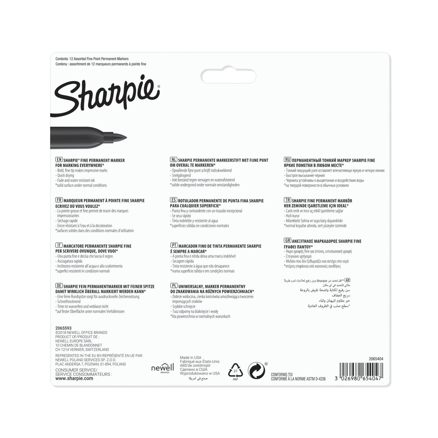 1x12 Sharpie Permanentmarker F 12 colours