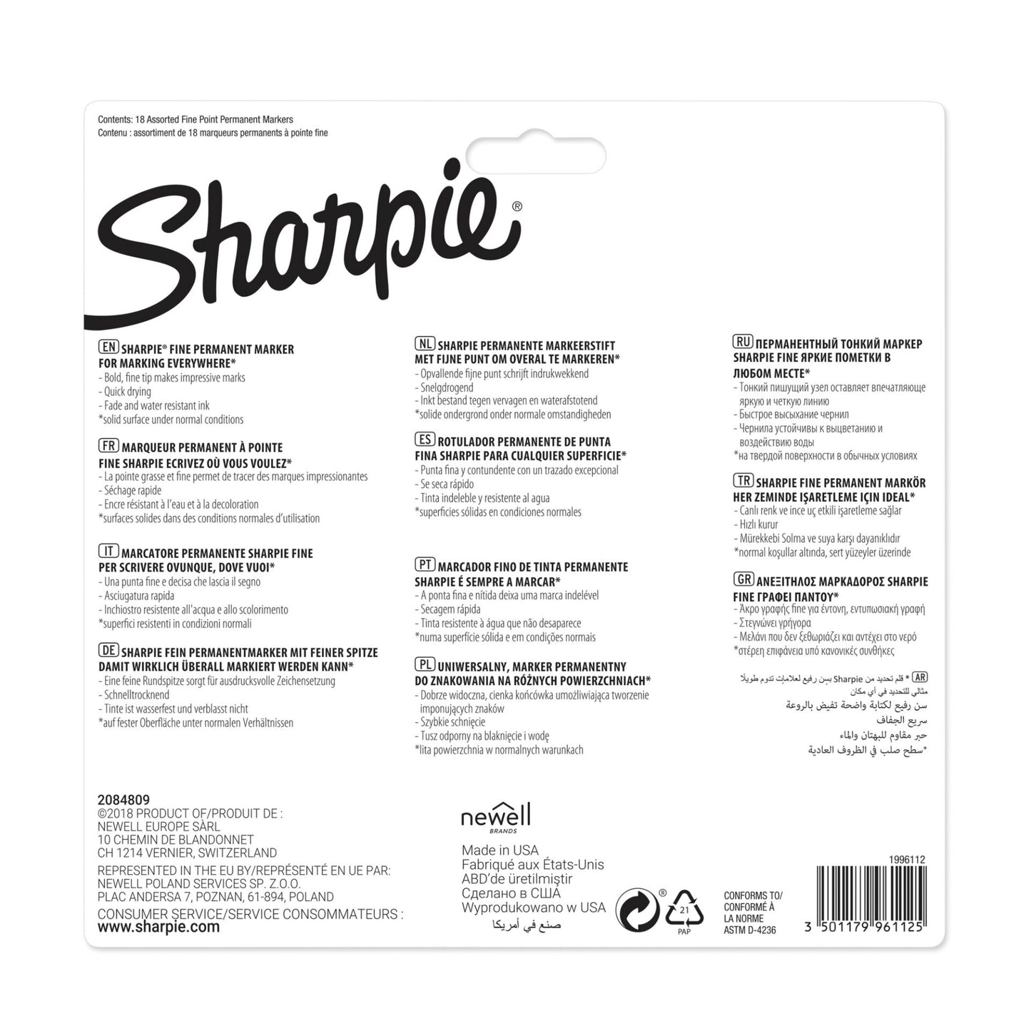 1x18 Sharpie Permanentmarker F 18 colours