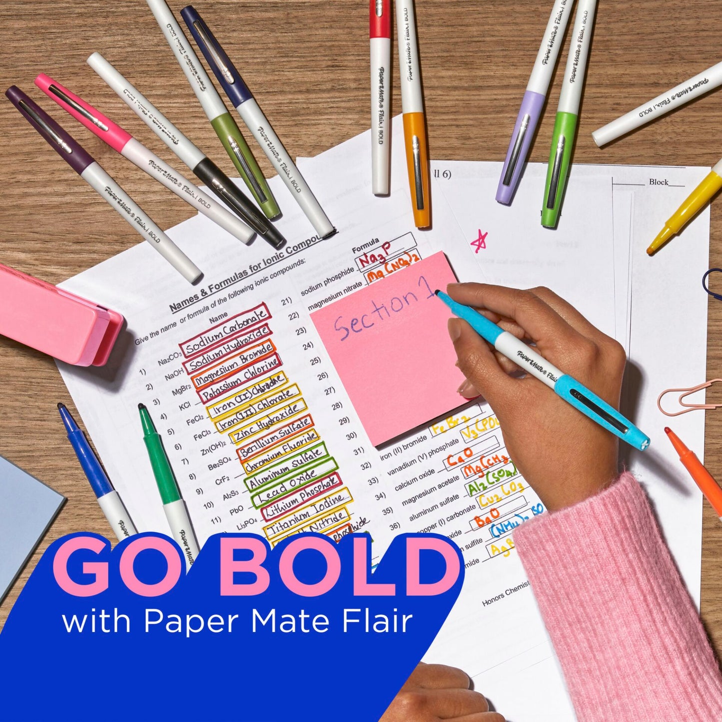 1x12 Paper Mate Flair Felt Tip Pen Bold B
