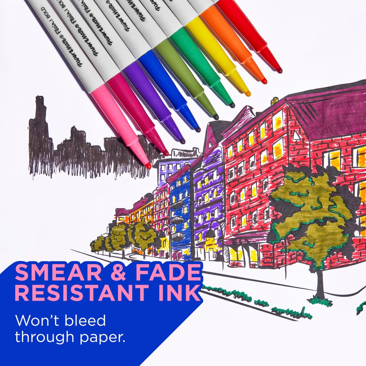 1x12 Paper Mate Flair Felt Tip Pen Bold B
