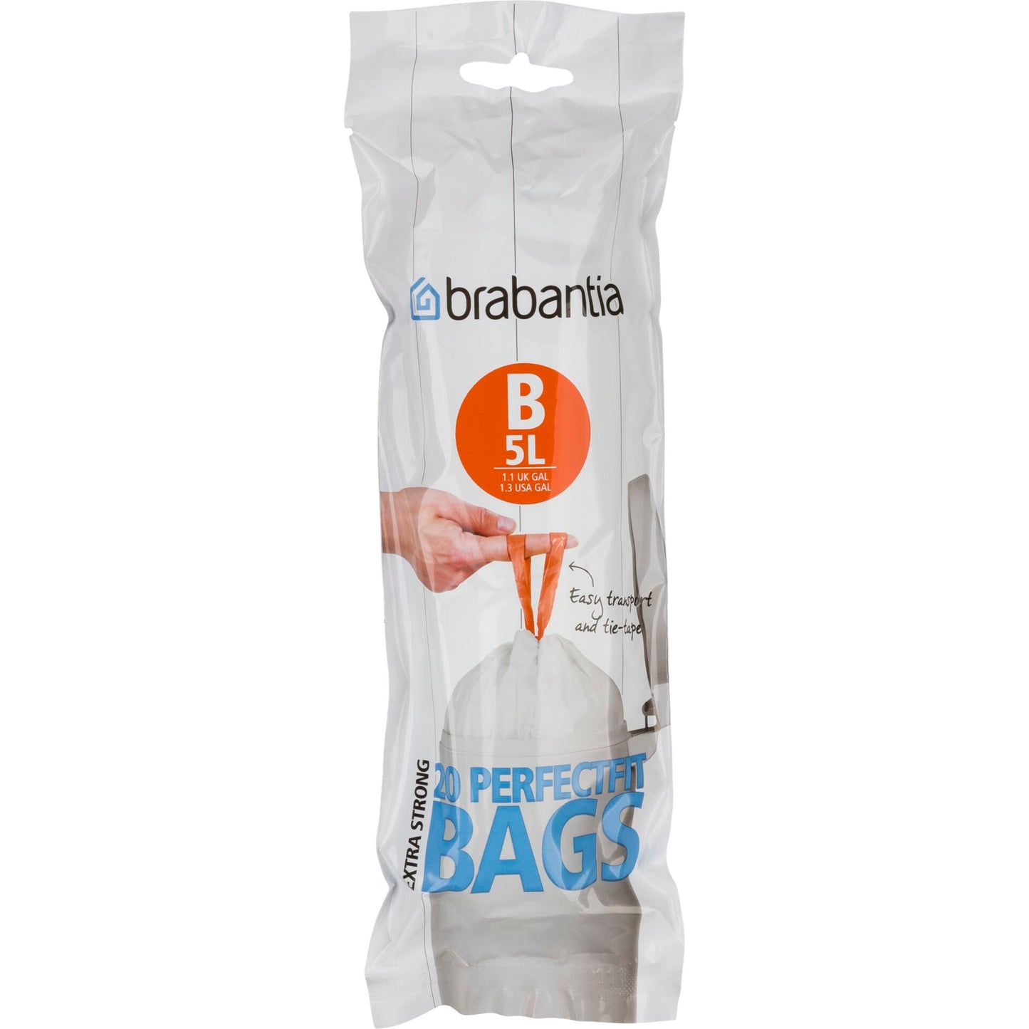 Brabantia PerfectFit Bin Liner Type B, 5 L, 20 Bags