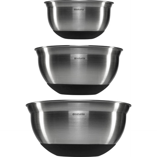 Brabantia Mixing Bowl Set steel matt black,    1, 1.6 & 3 litre