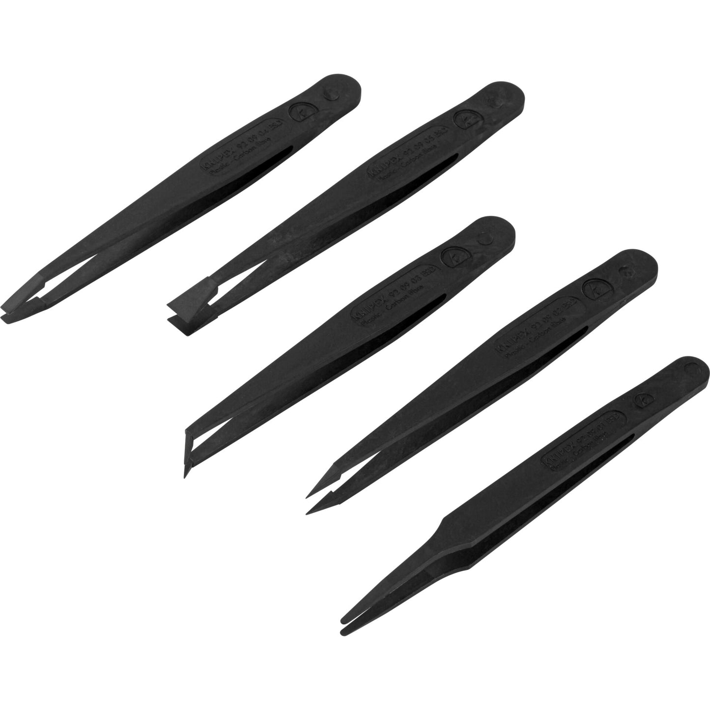 KNIPEX Plastic Tweezers Set ESD 5 pieces