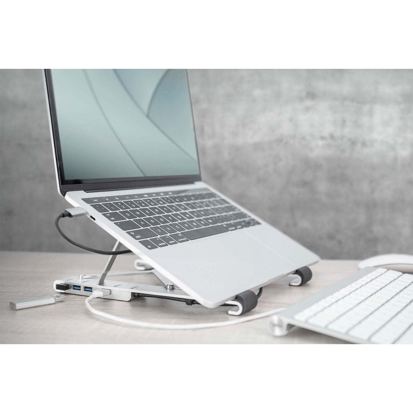 DIGITUS Variable Notebook Stand with integr. USB-C Hub 5-Port