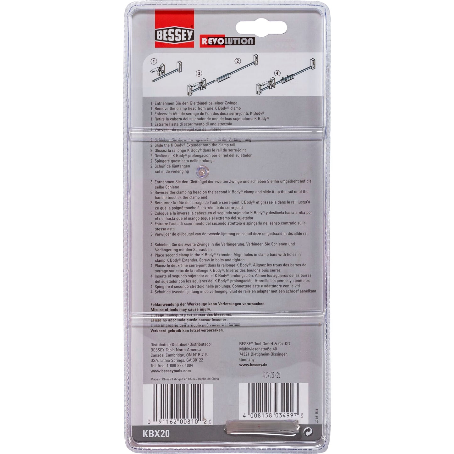 BESSEY Prallel Clamp Extender extension KBX
