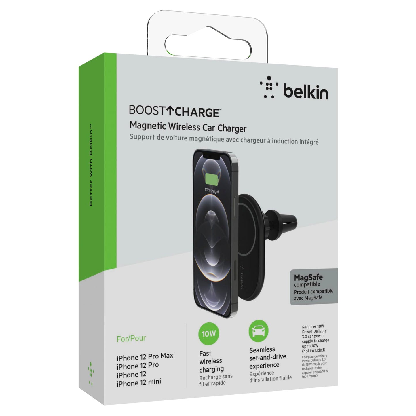 Belkin BOOST Charge mag.CarMount 10W pwr.charge w/o Car Charger