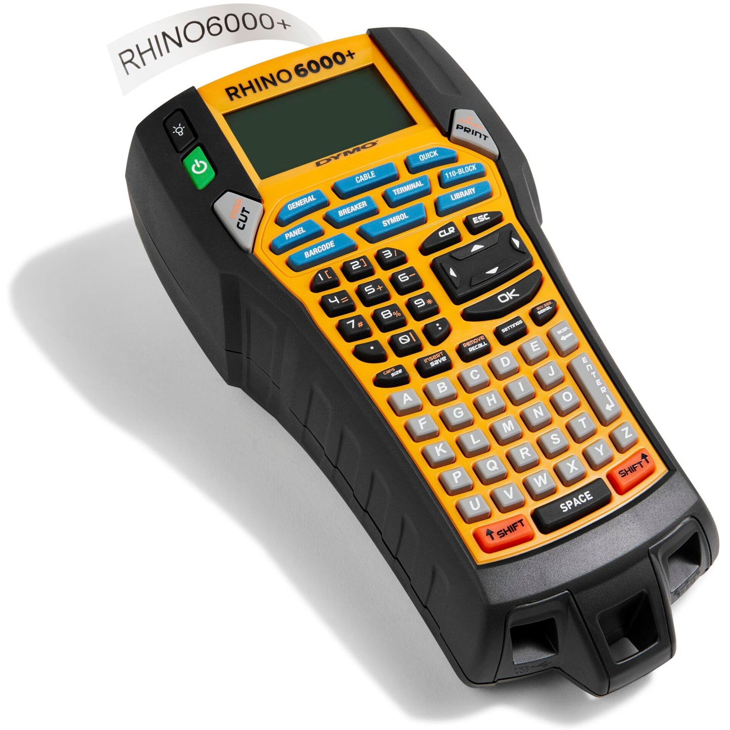 Dymo Rhino 6000+ Perm. Polyester 24 mm x 5,5 m black to trans.