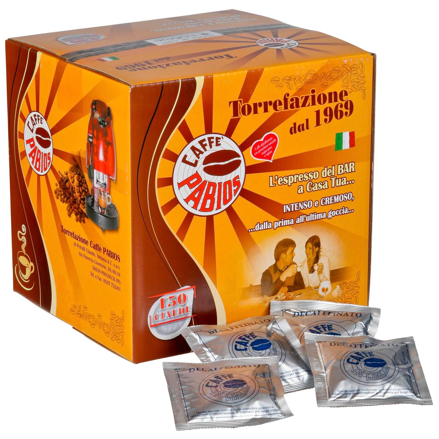 Caffe Pabios ESE Decaffeinated 150 Pads