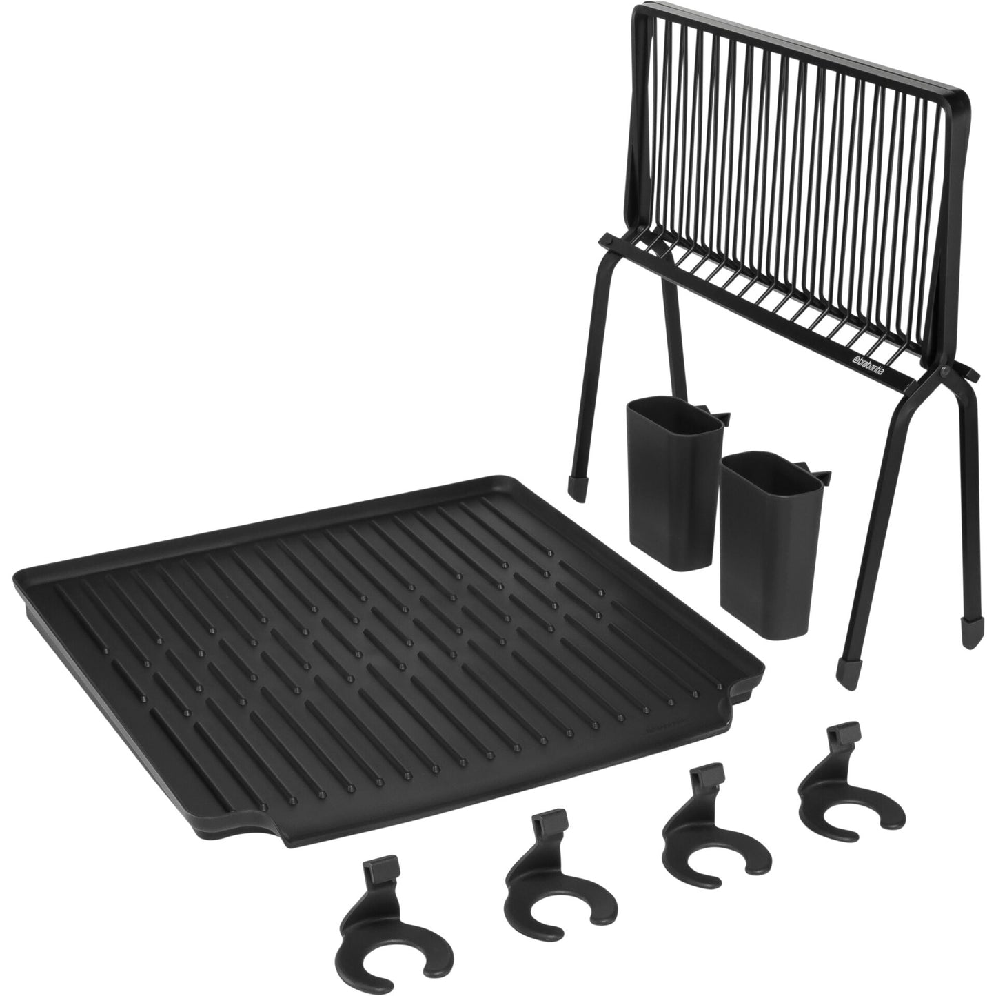 Brabantia Foldable Dish Drying Rack Large Dark Grey