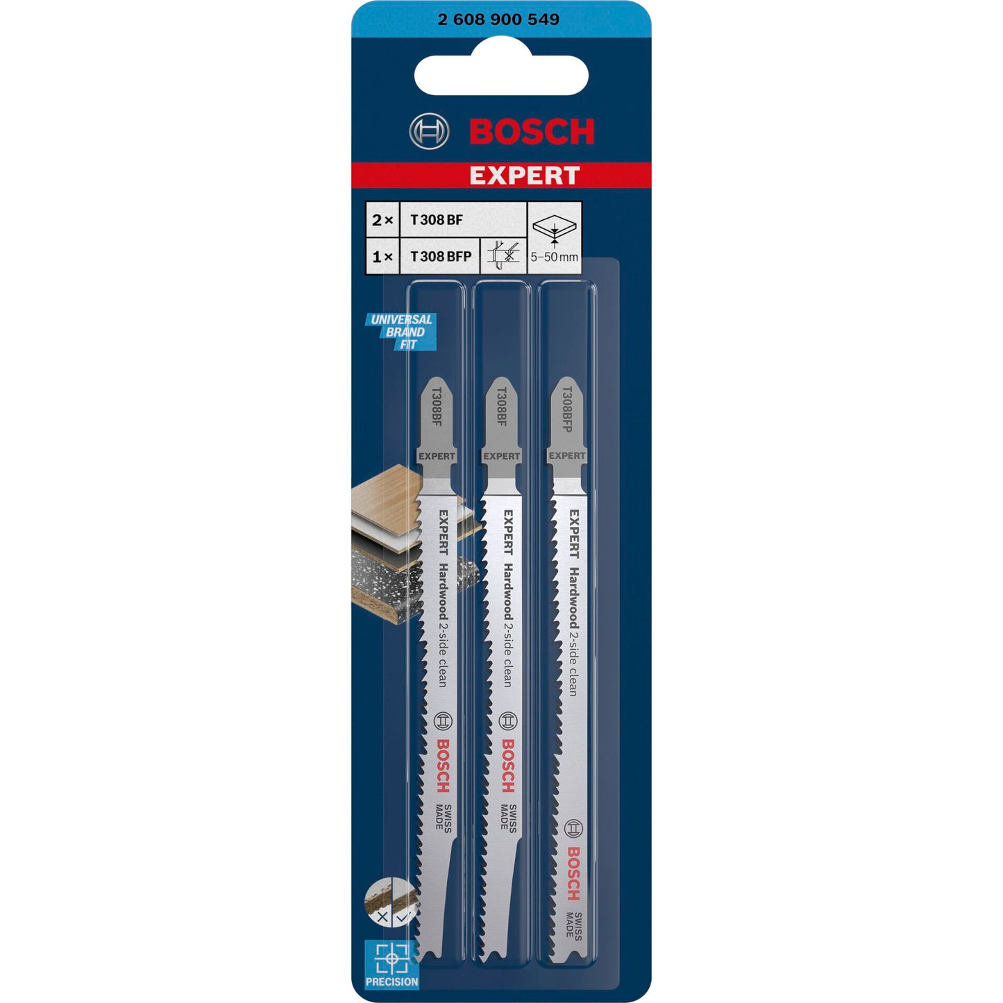 Bosch EXPERT jigsaw blades 3pcs Set 2-Side-Clean Hardwood