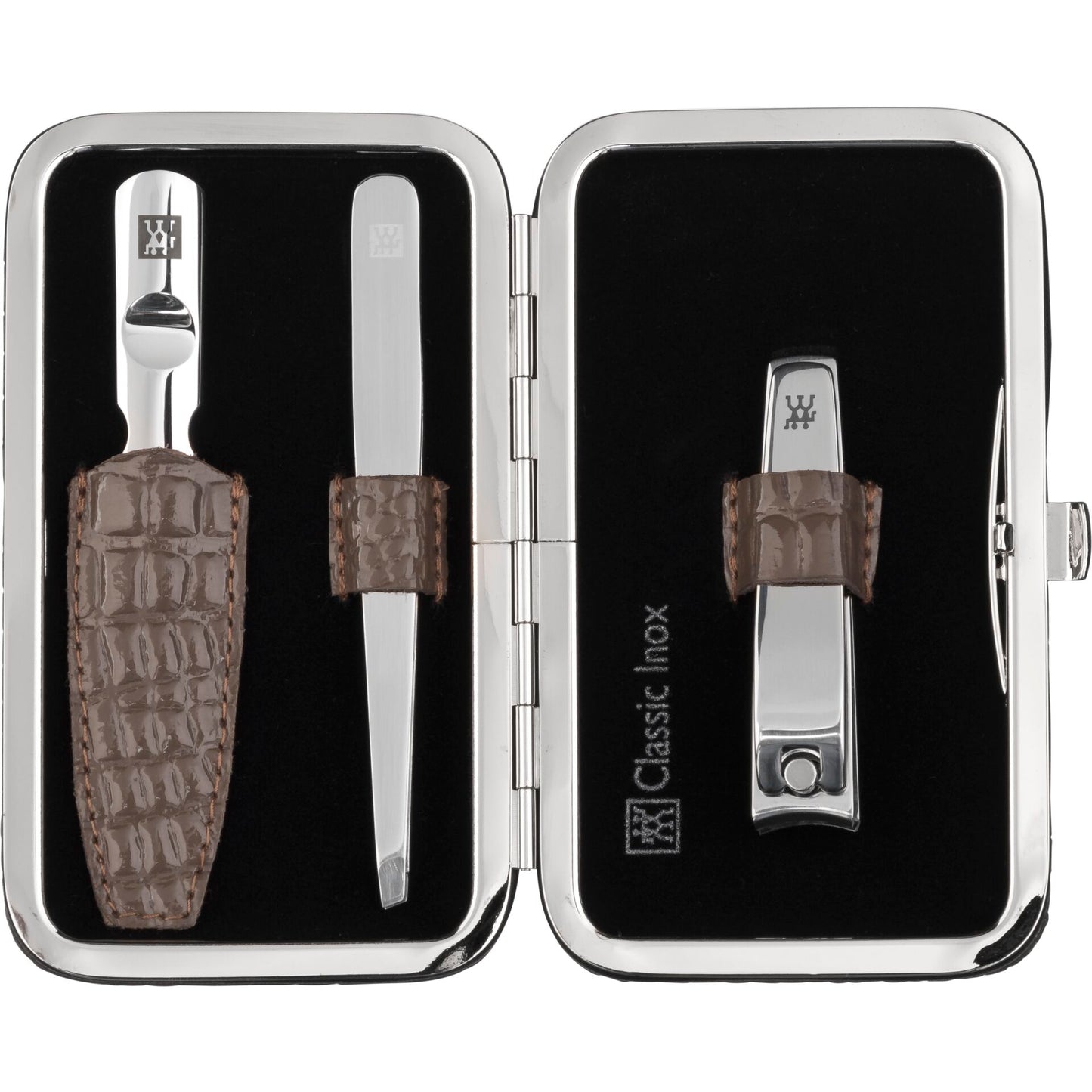 Zwilling CLASSIC frame case croco brown, 3 pcs.