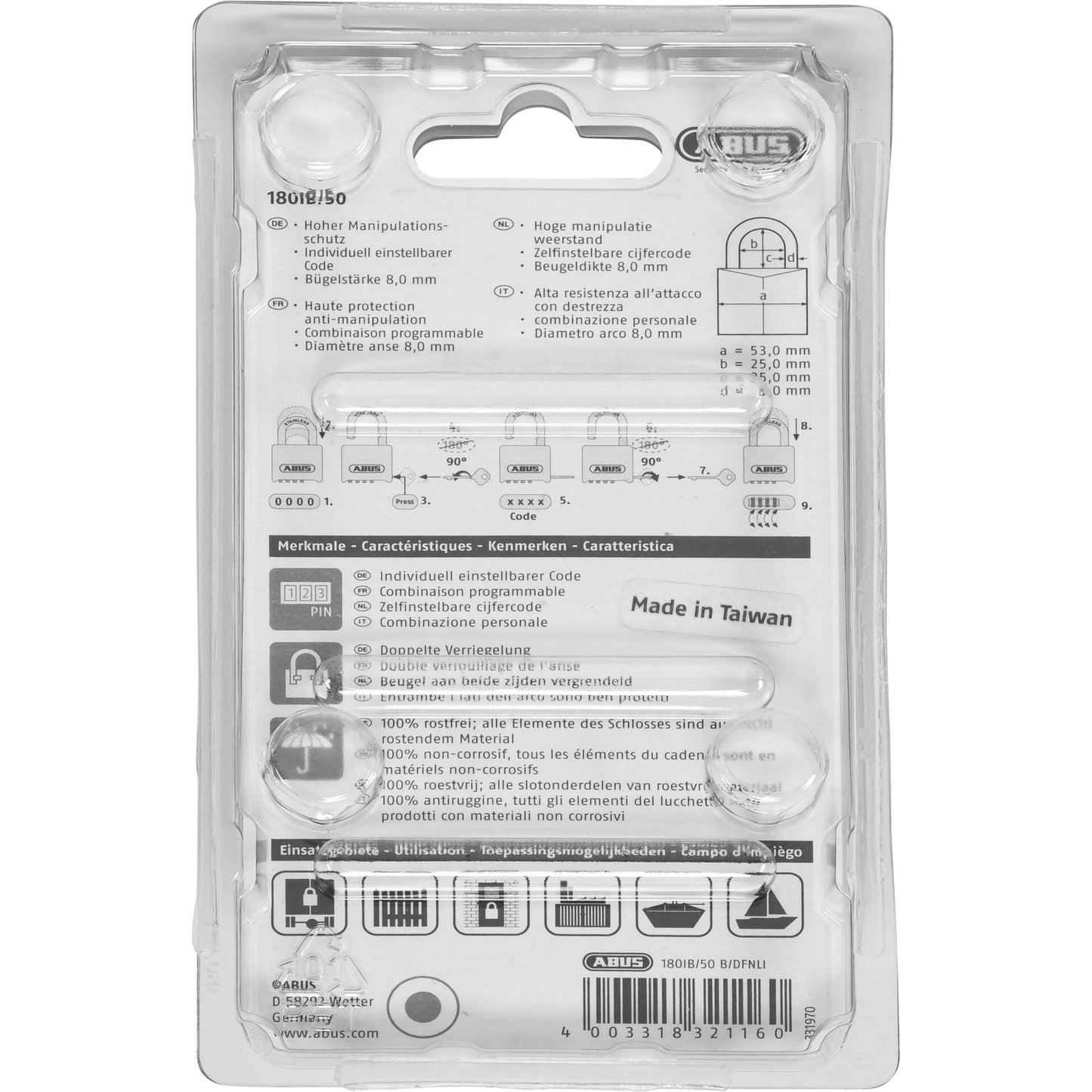 ABUS Combination Lock 180/IB50 SL 5