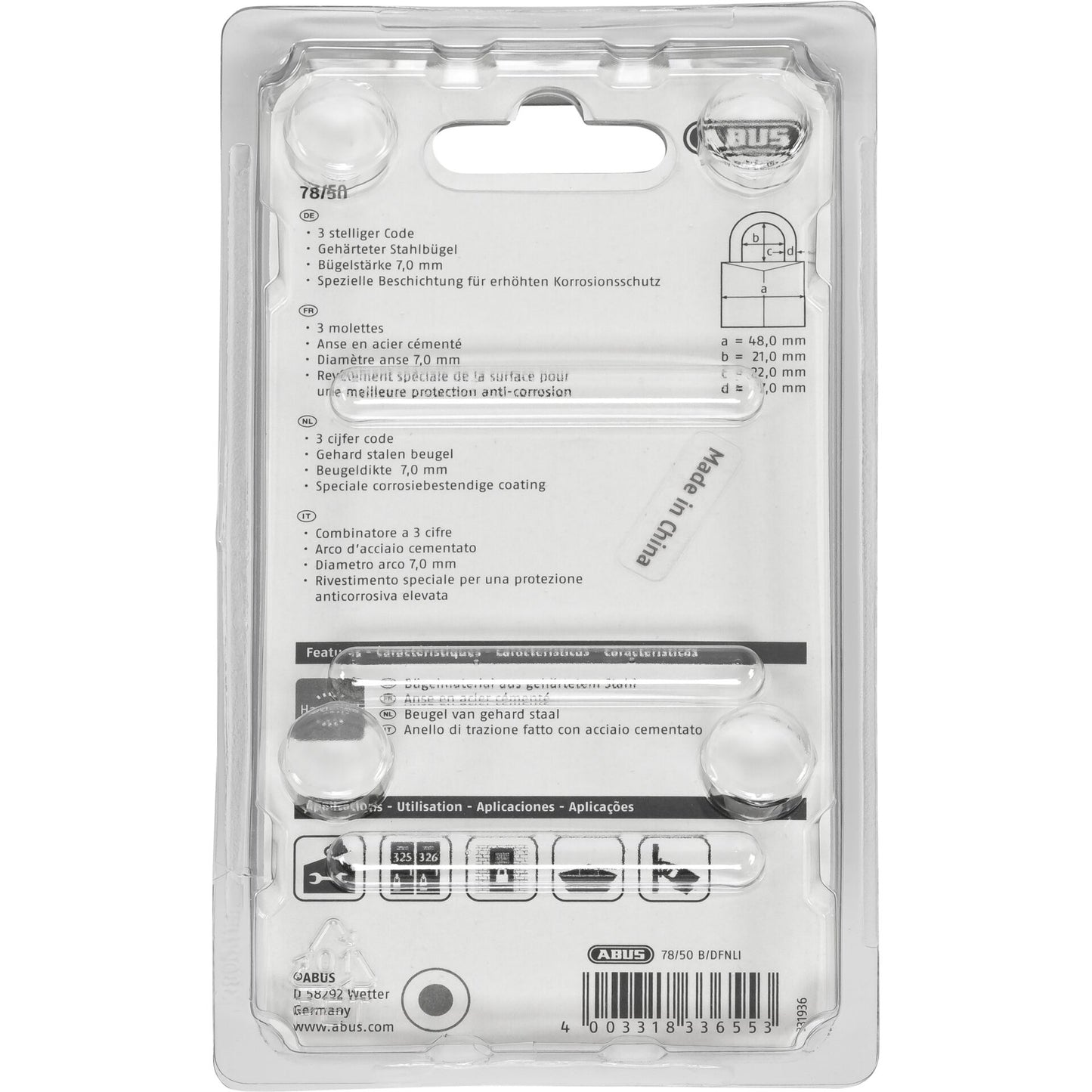 ABUS Safe-Code 78/50 SL 3