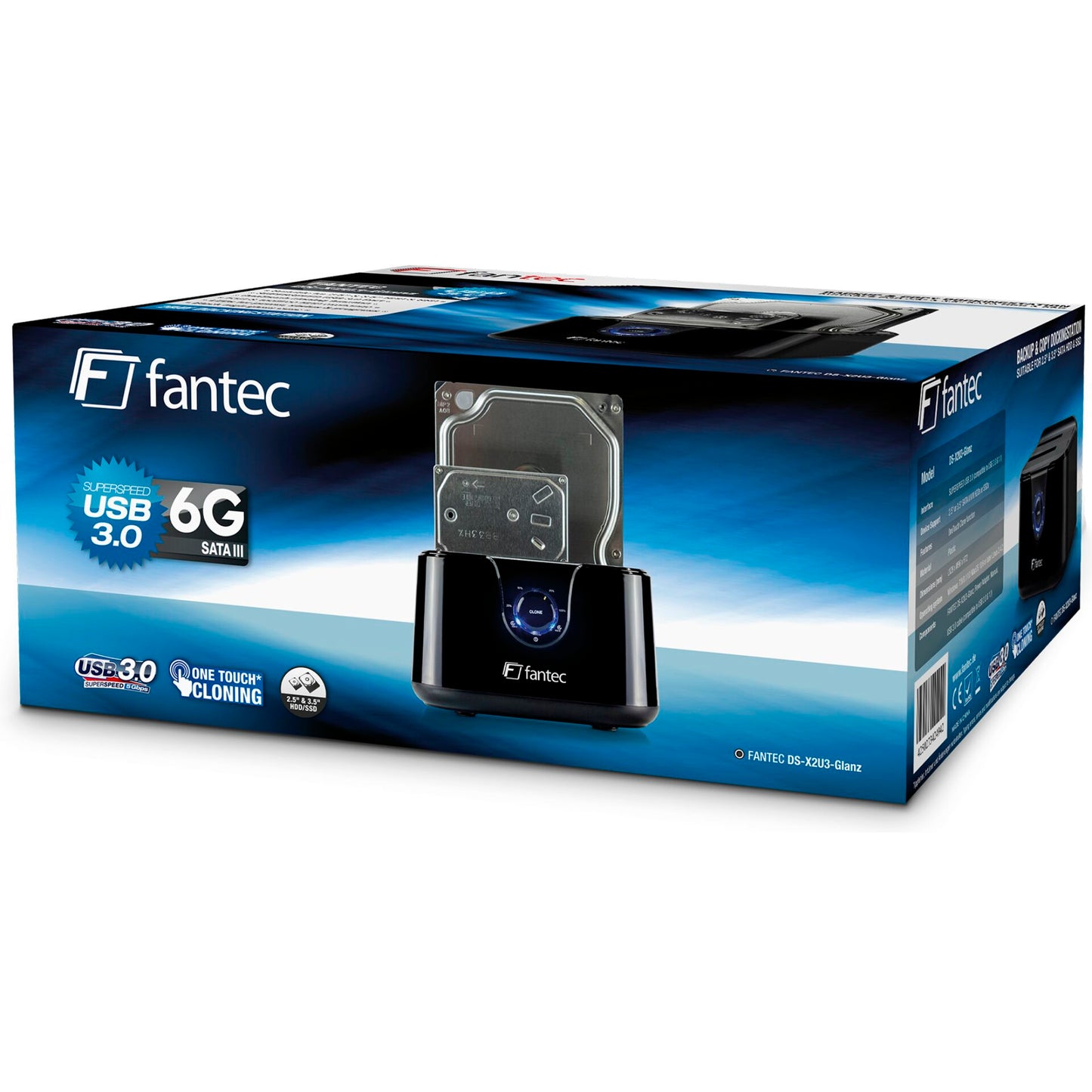 FANTEC DS-X2U3-Glanz USB 3.0 Docking Station