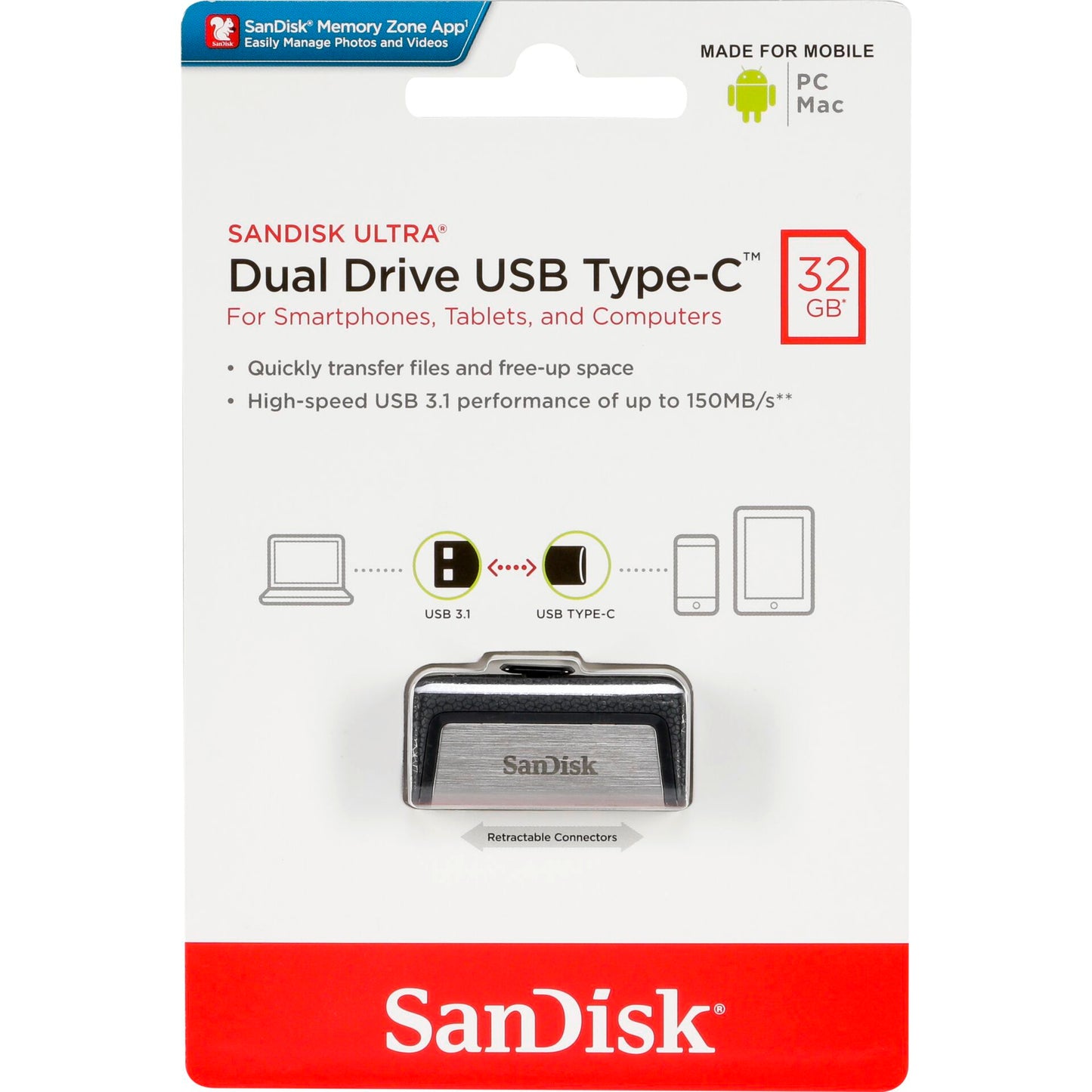 SanDisk Ultra Dual Drive 32GB Type-CTM USB SDDDC2-032G-G46