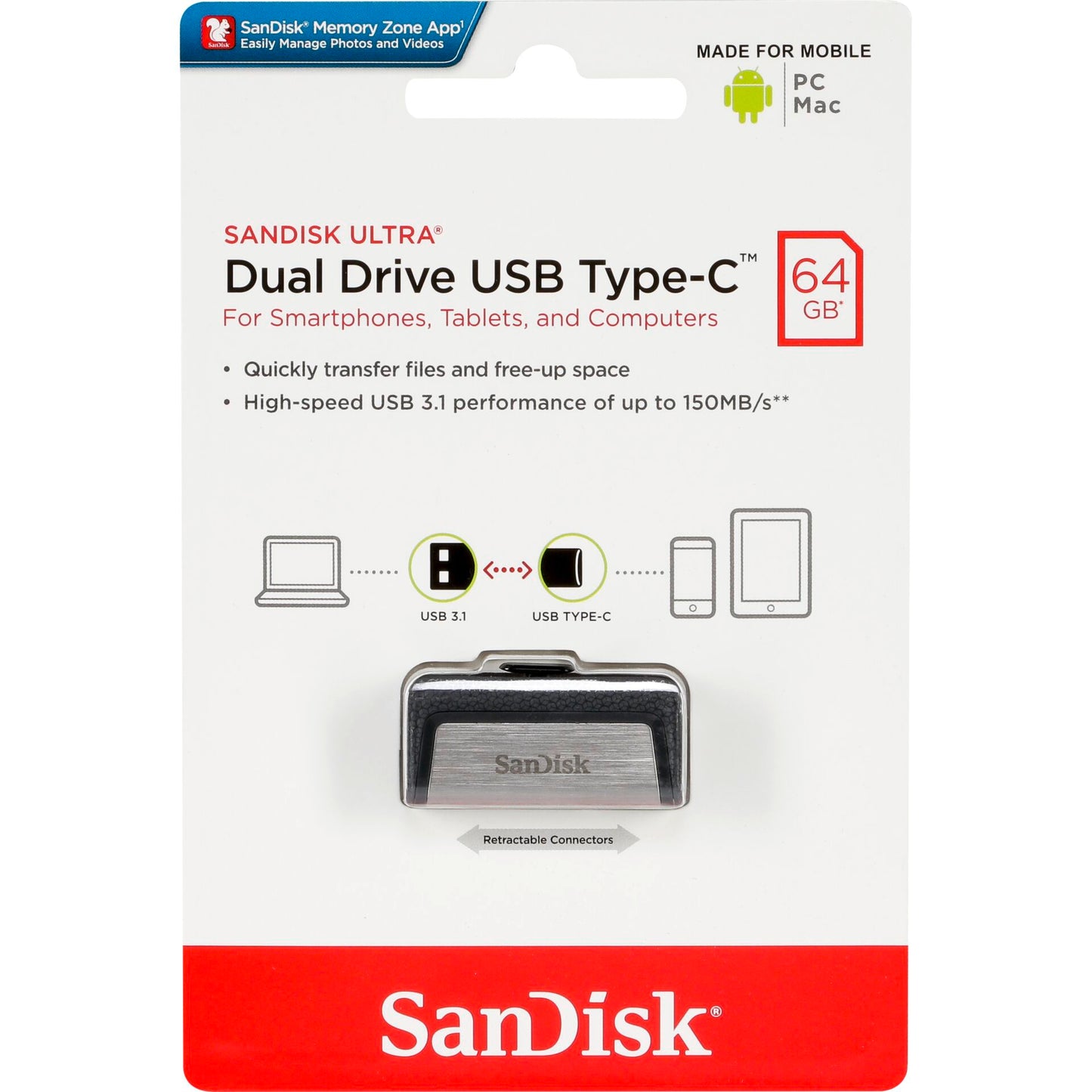 SanDisk Ultra Dual Drive 64GB Type-CTM USB SDDDC2-064G-G46