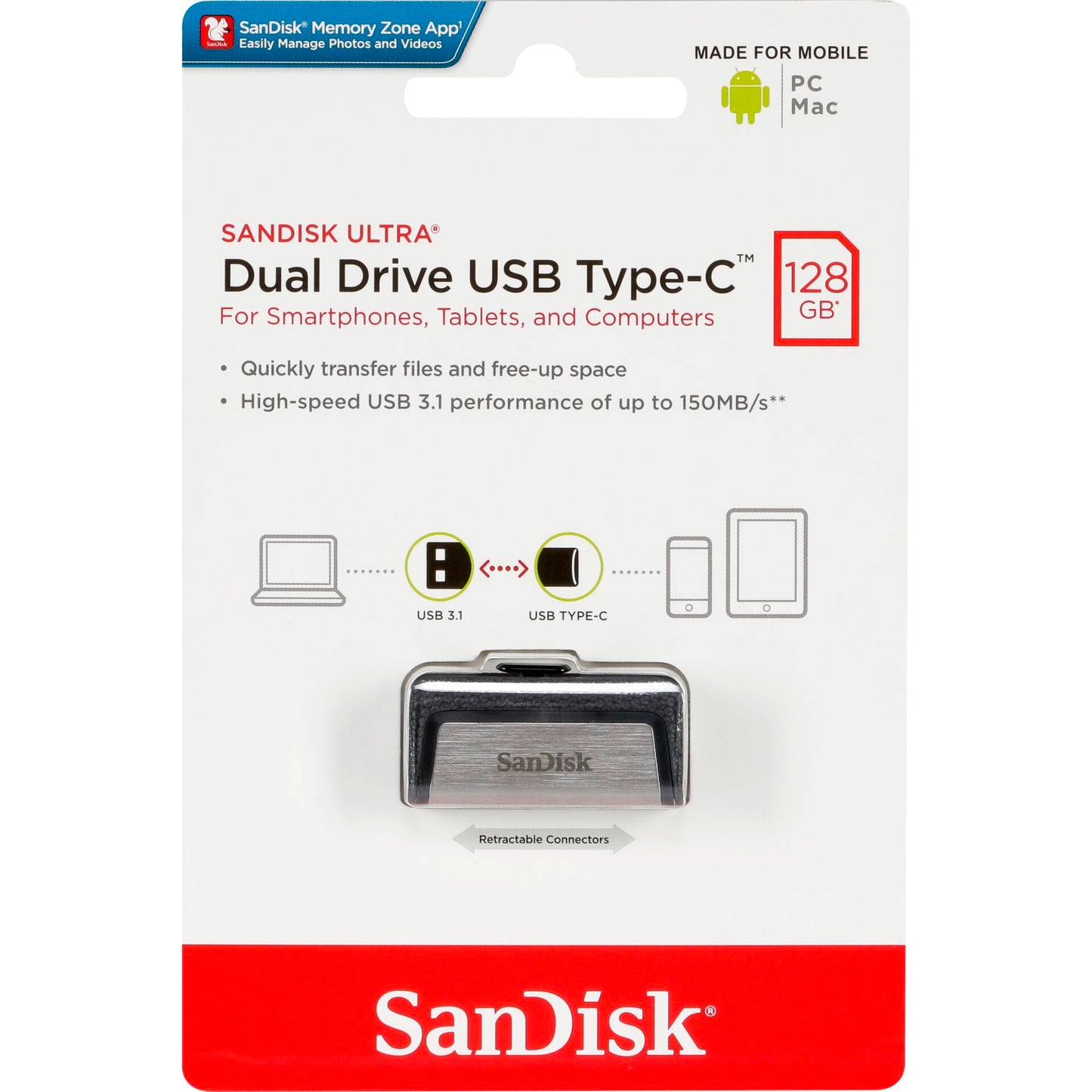 SanDisk Ultra Dual Drive 128GB Type-CTM USB SDDDC2-128G-G46