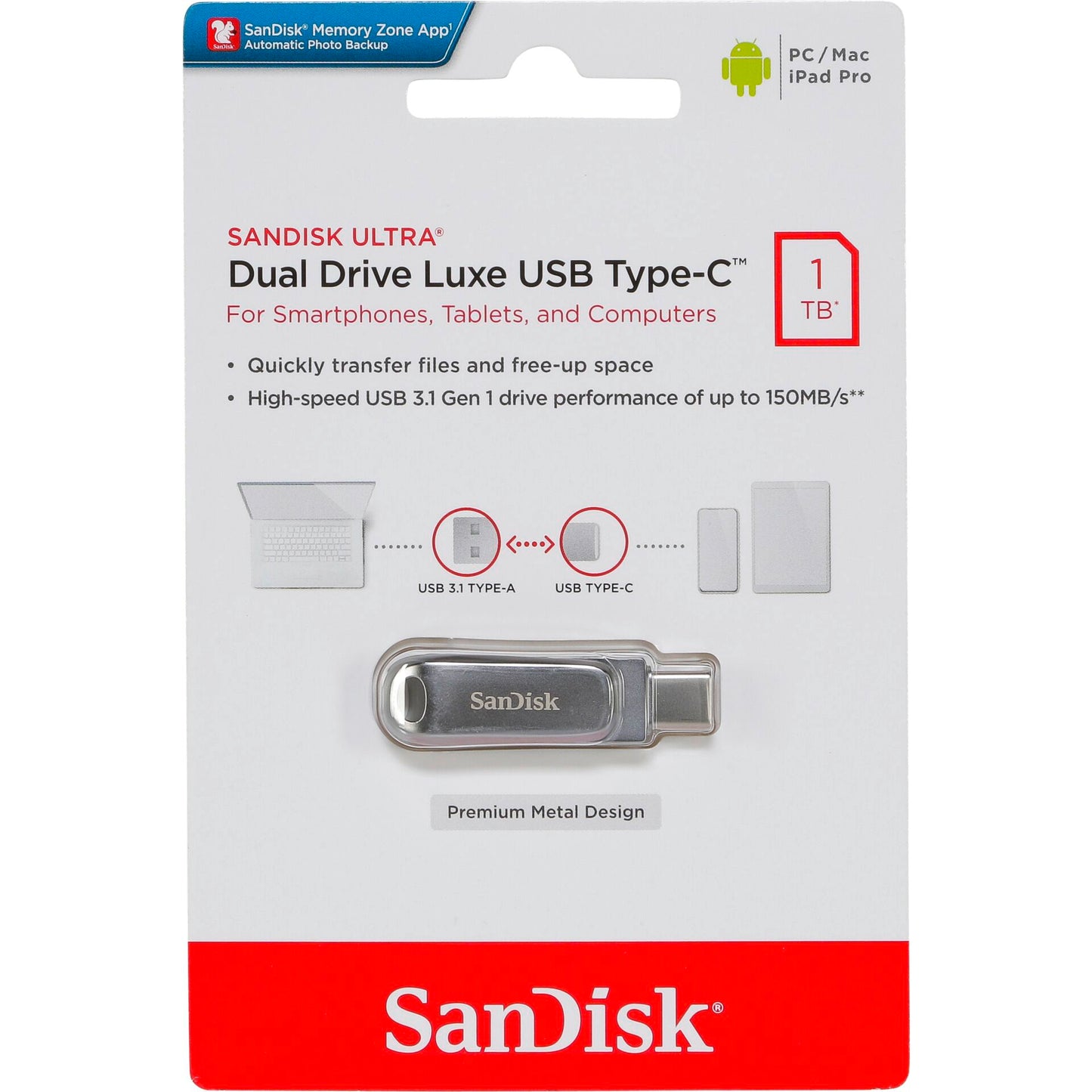 SanDisk Ultra Dual Drive Luxe 1TB USB Type-C SDDDC4-1T00-G46