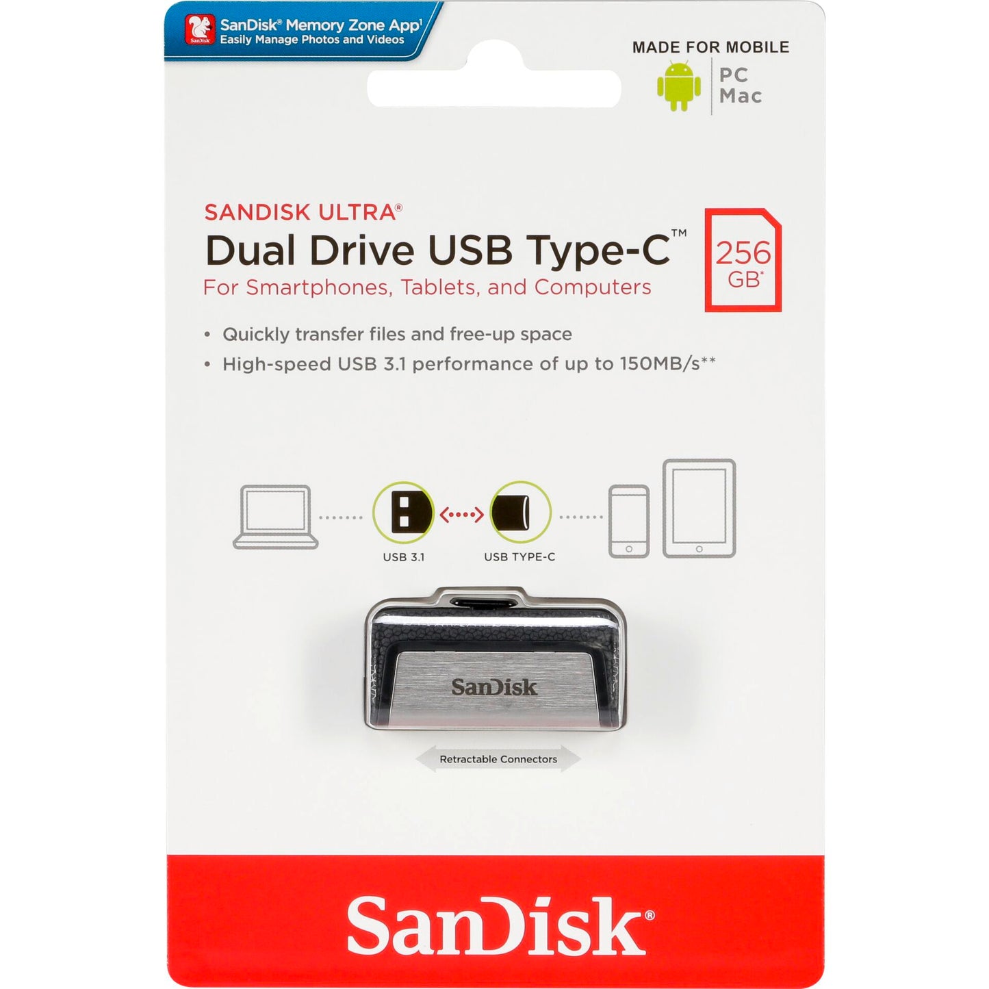 SanDisk Ultra Dual Drive 256GB Type-CTM USB SDDDC2-256G-G46