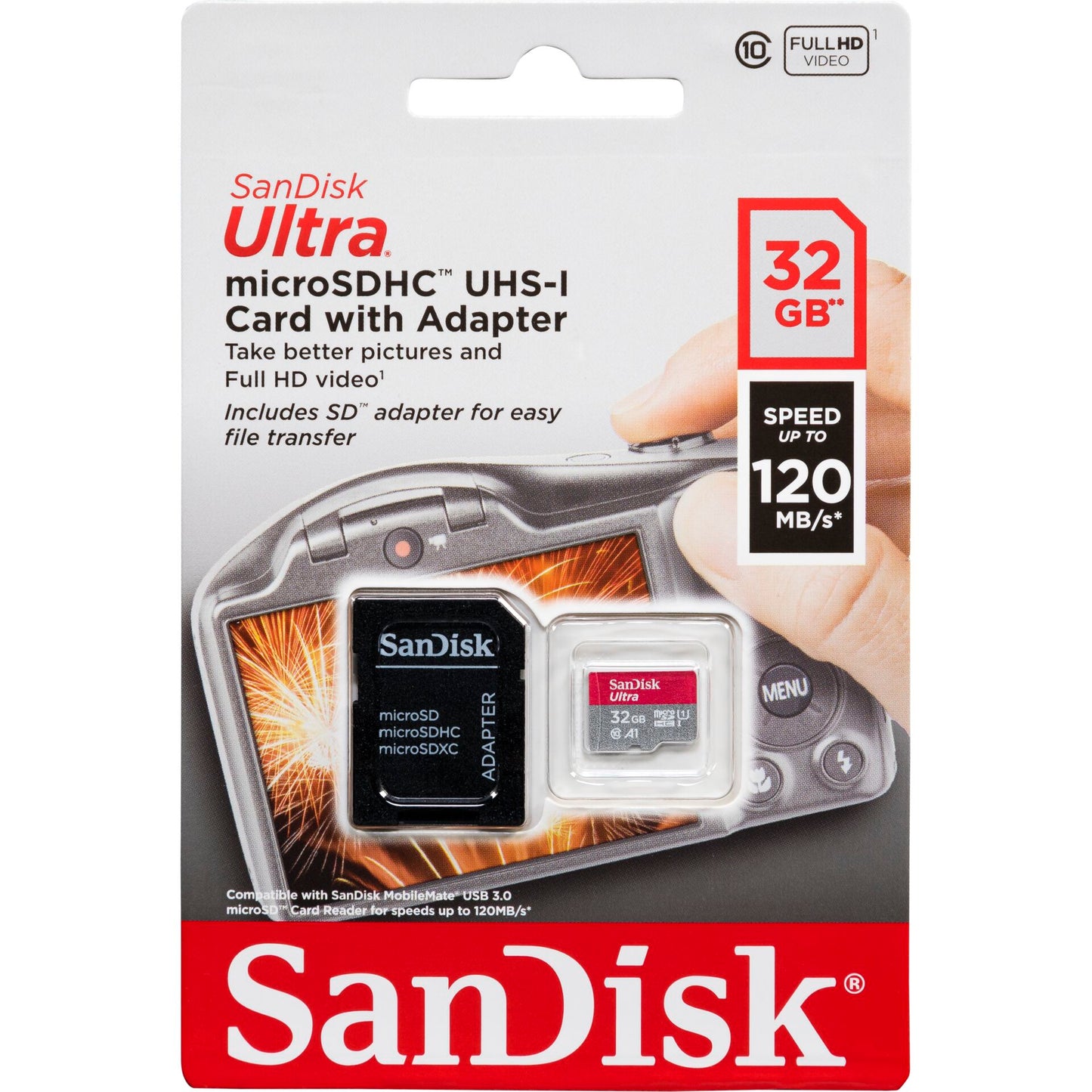 SanDisk Ultra microSDHC 32GB 140MB/s.Adapt.SDSQUA4-032G-GN6IA