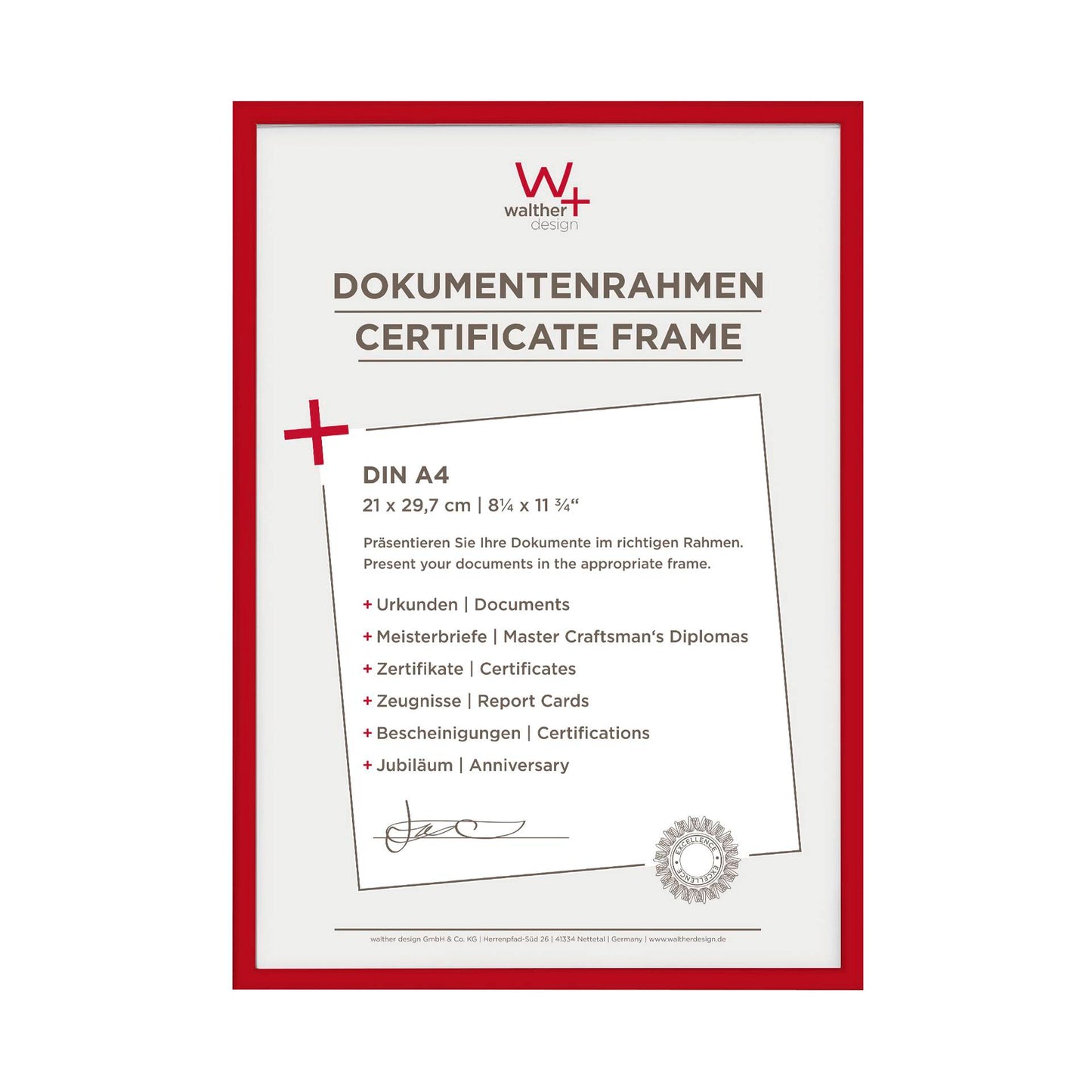 Walther New Lifestyle 21x29,7 Resin red DIN A4 KV130R