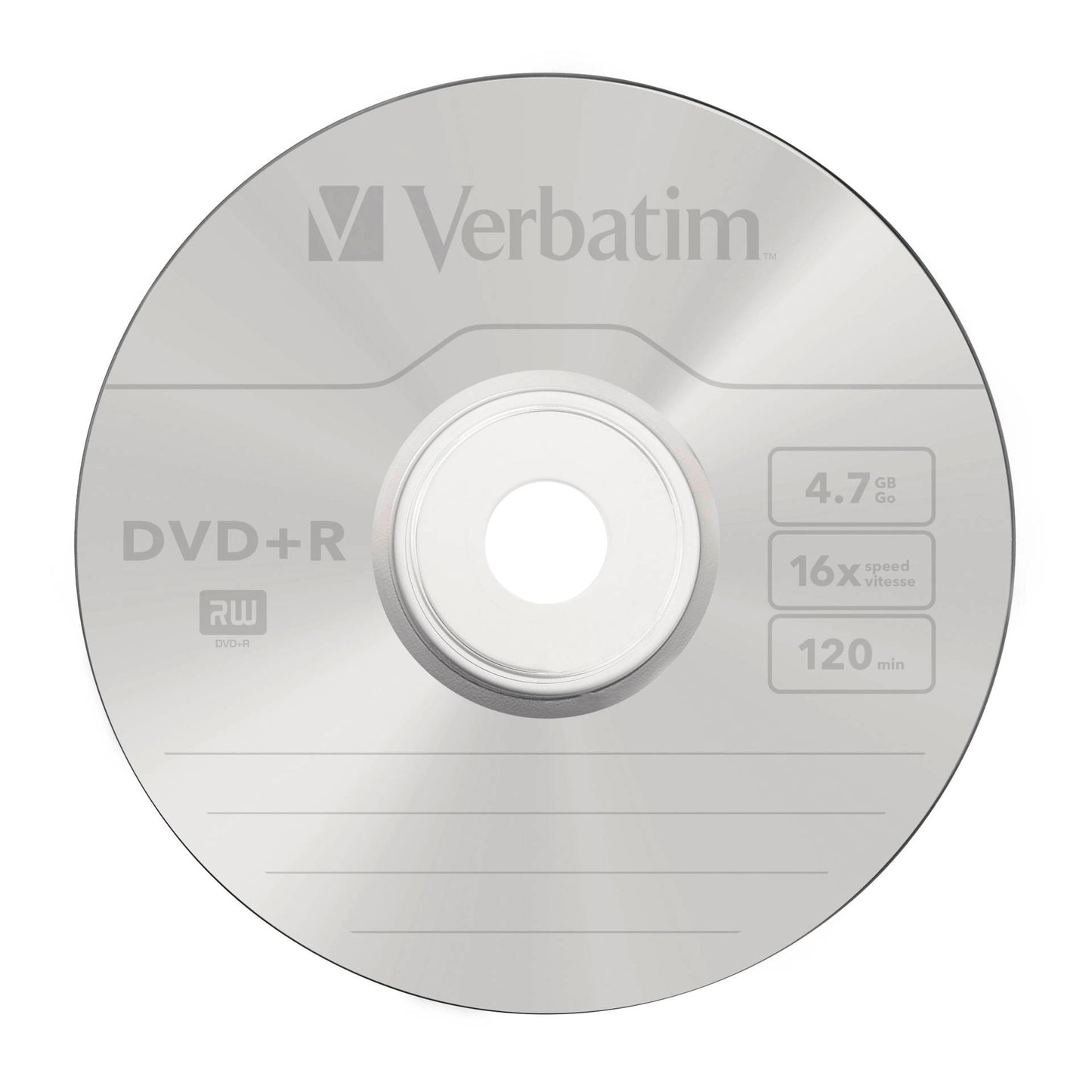 1x25 Verbatim DVD+R 4,7GB 16x Speed, matt silver